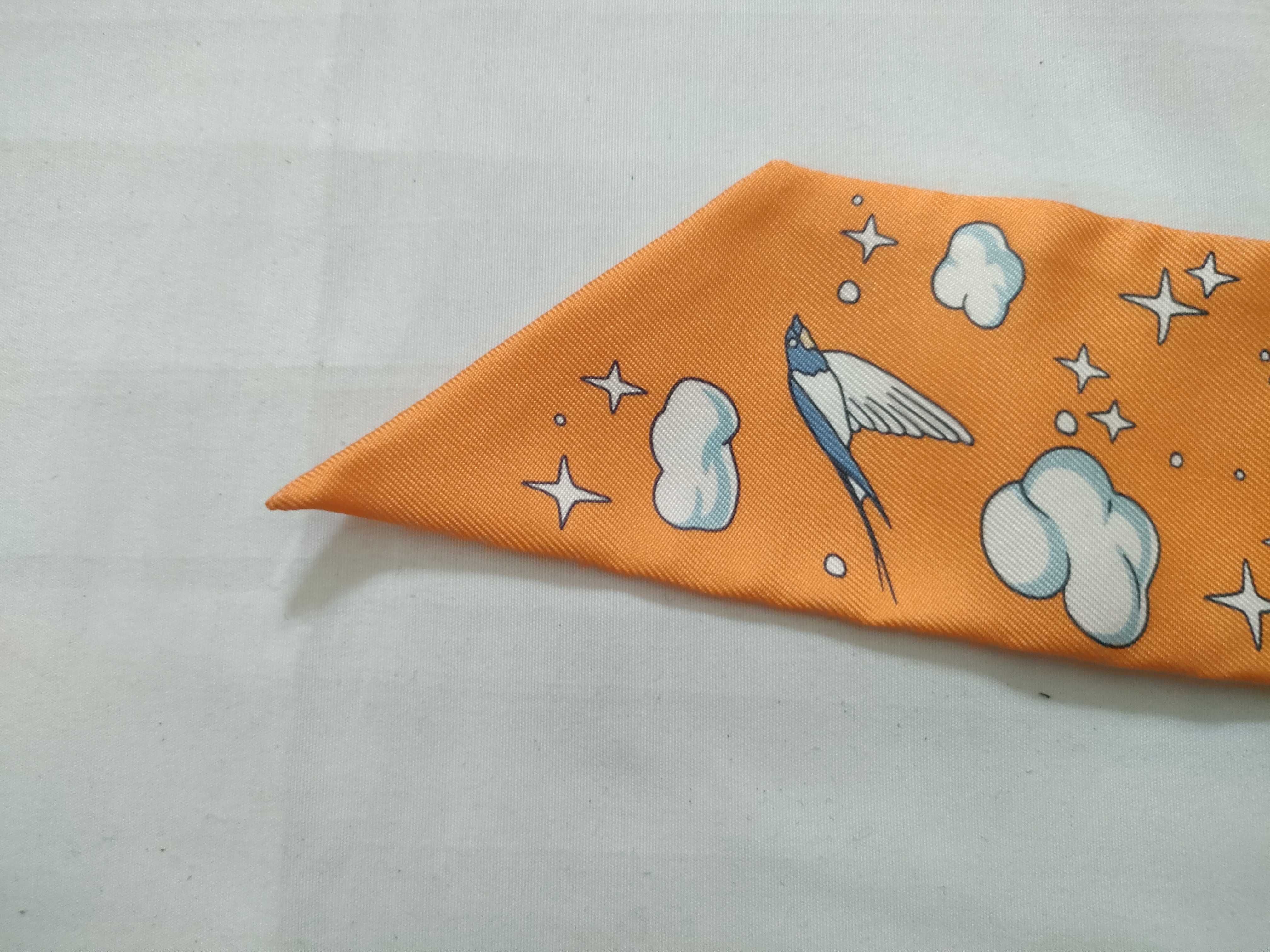 Hermes Sur Mon Nuage Silk Twilly Scarf
