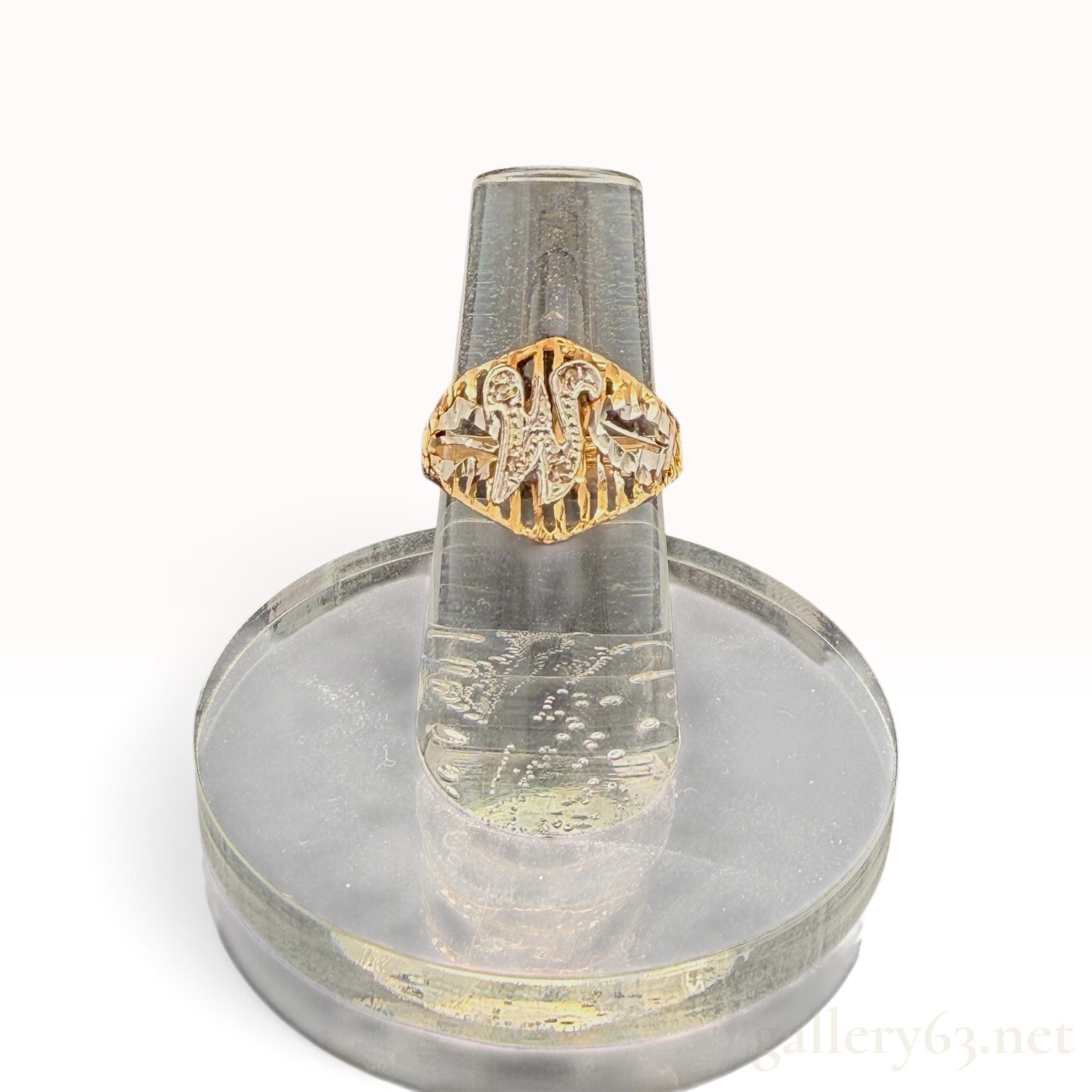 14k Yellow Gold Initial "M" Ring