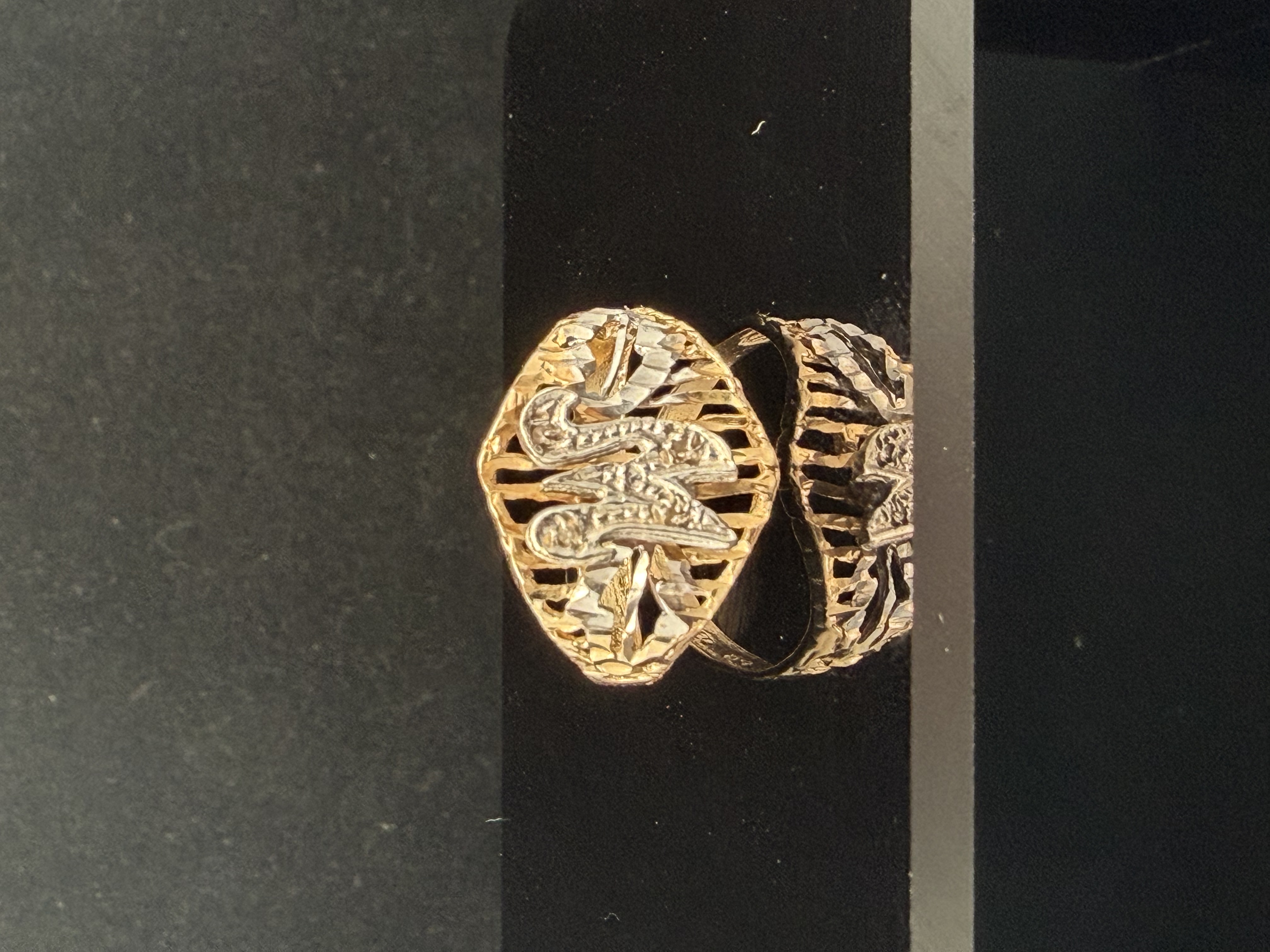 14k Yellow Gold Initial "M" Ring