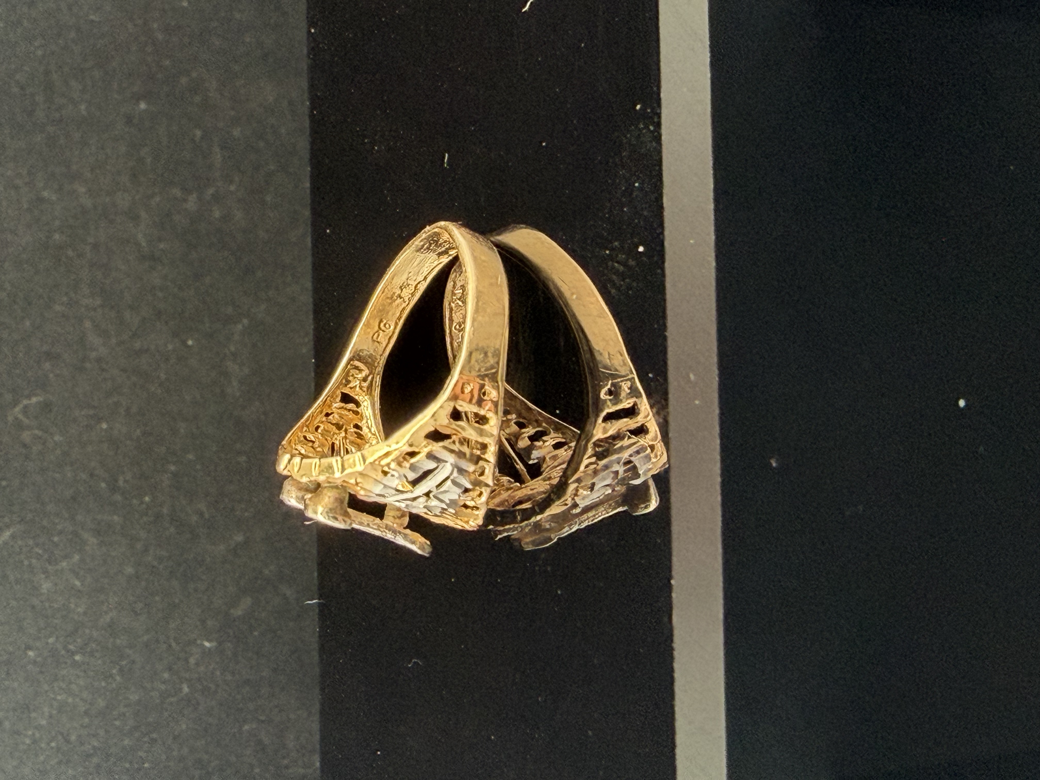 14k Yellow Gold Initial "M" Ring
