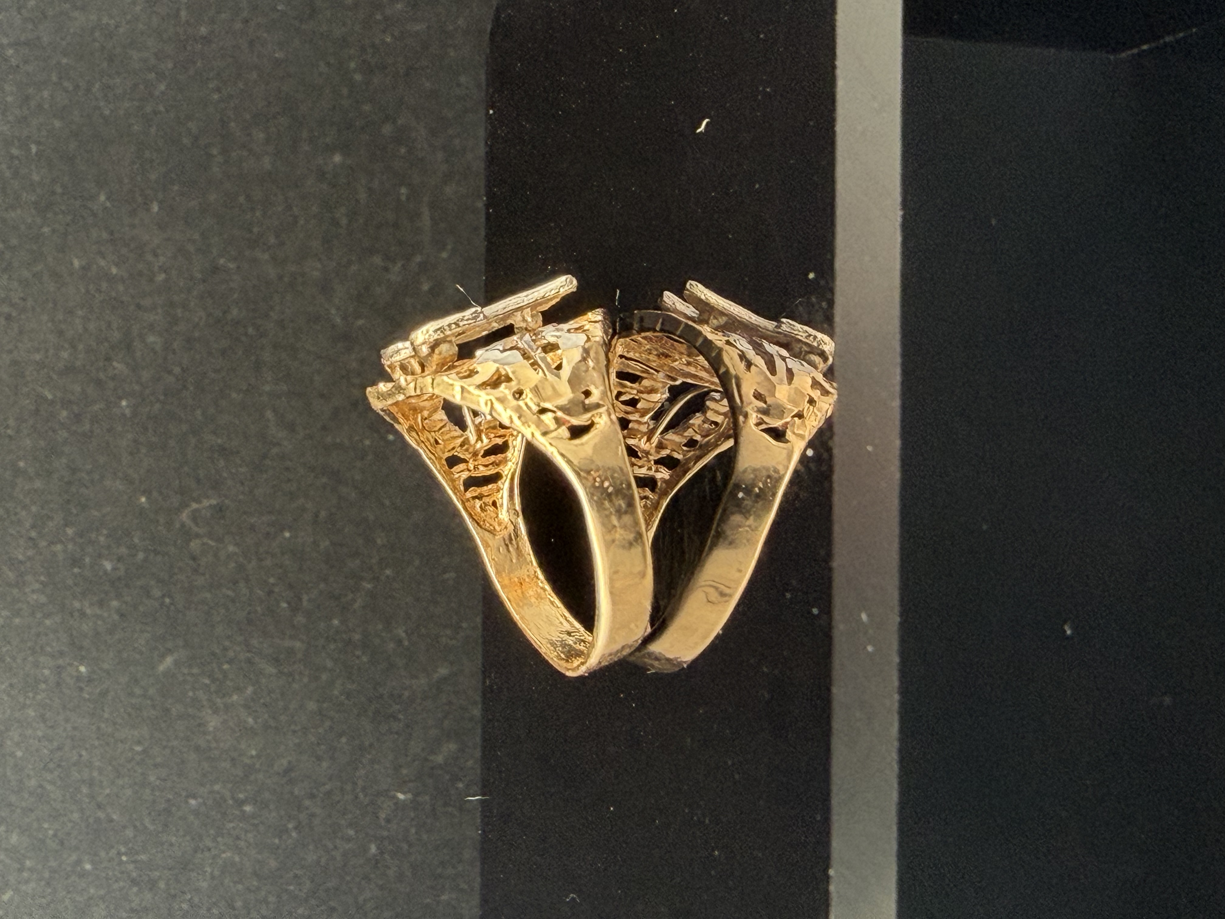 14k Yellow Gold Initial "M" Ring