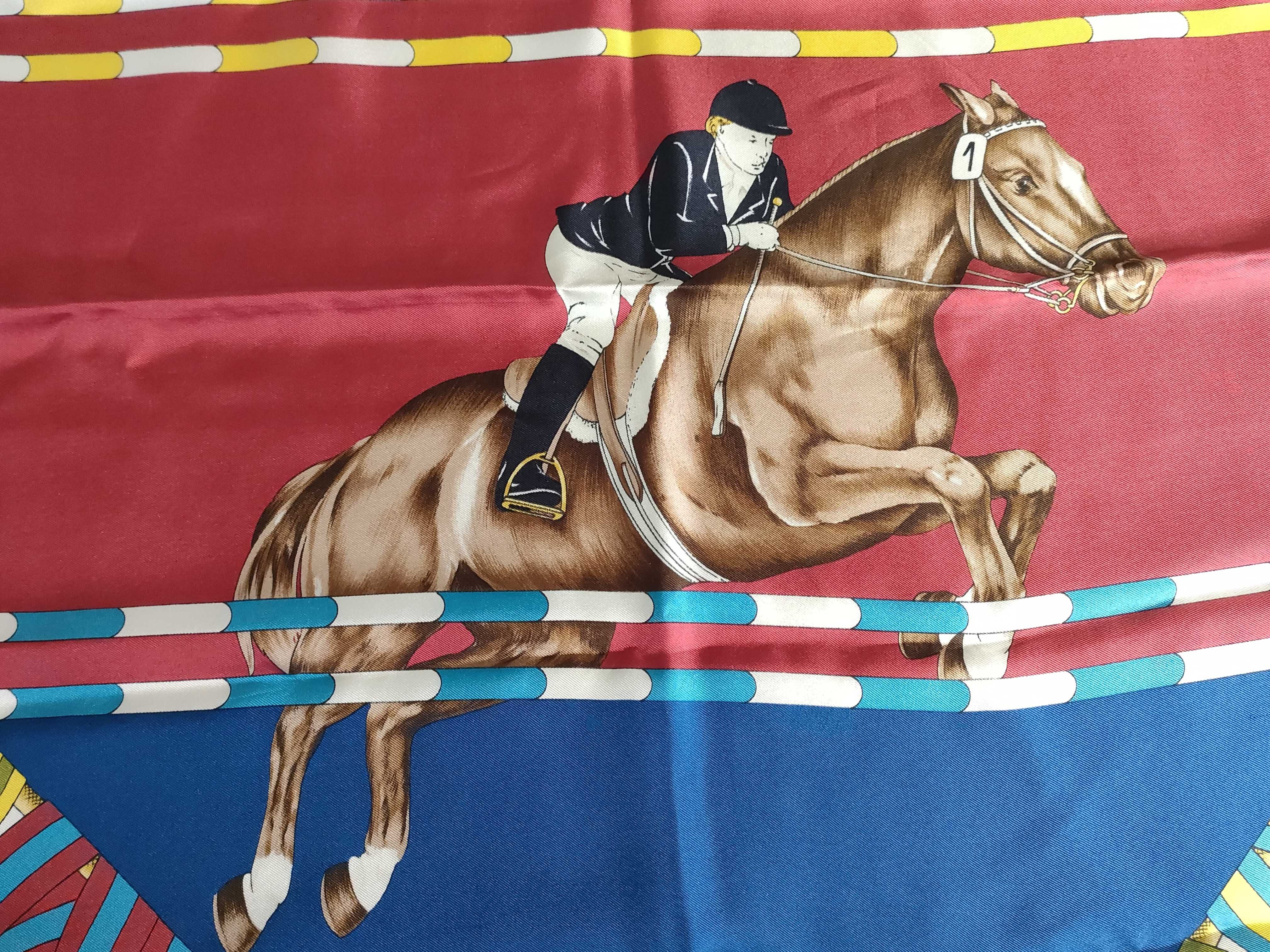 Gucci Equestrian Show Jumping Motif Silk Scarf