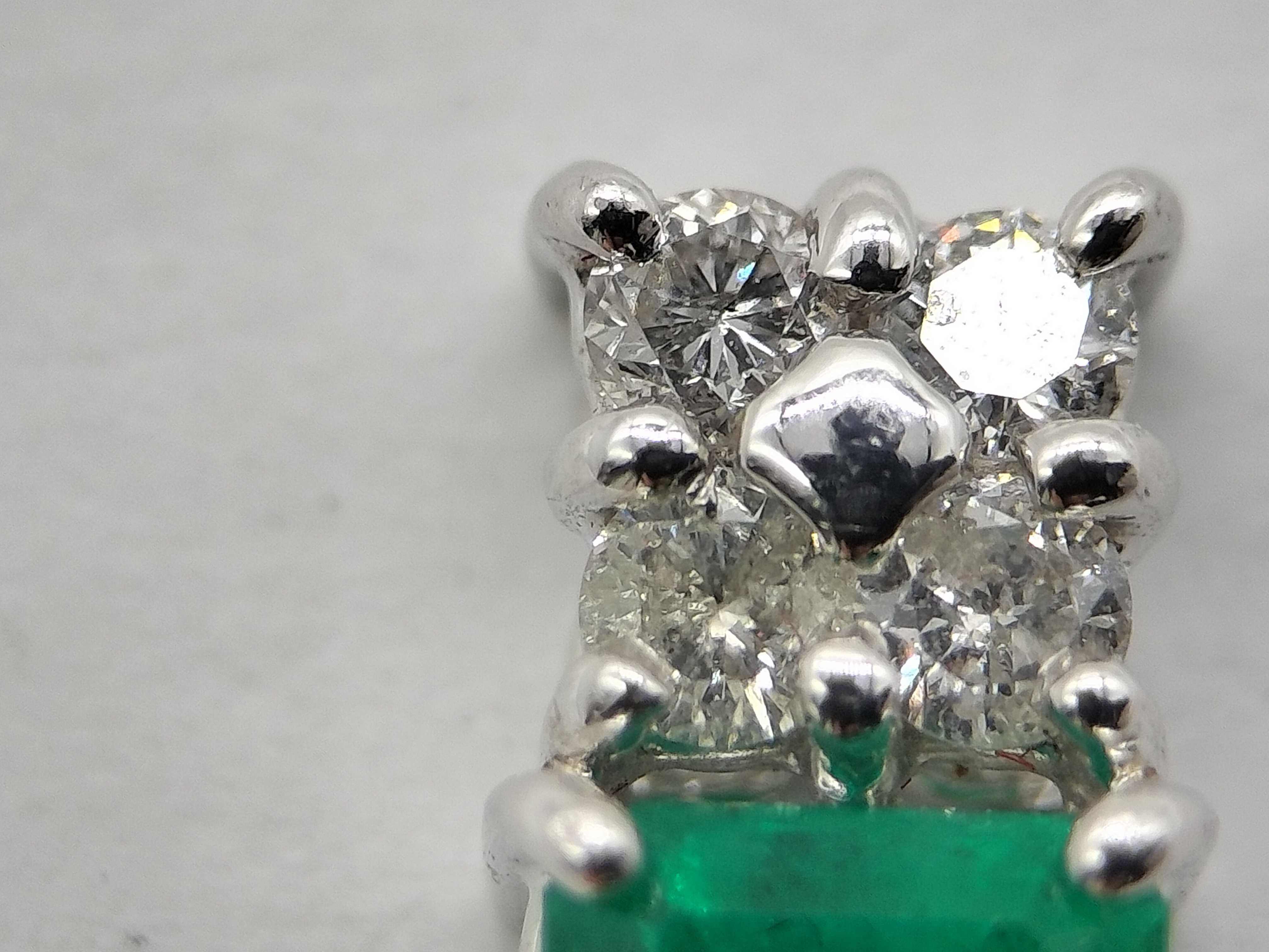 Platinum 0.66 Carat Emerald and 0.15 Carat Diamond Pendant