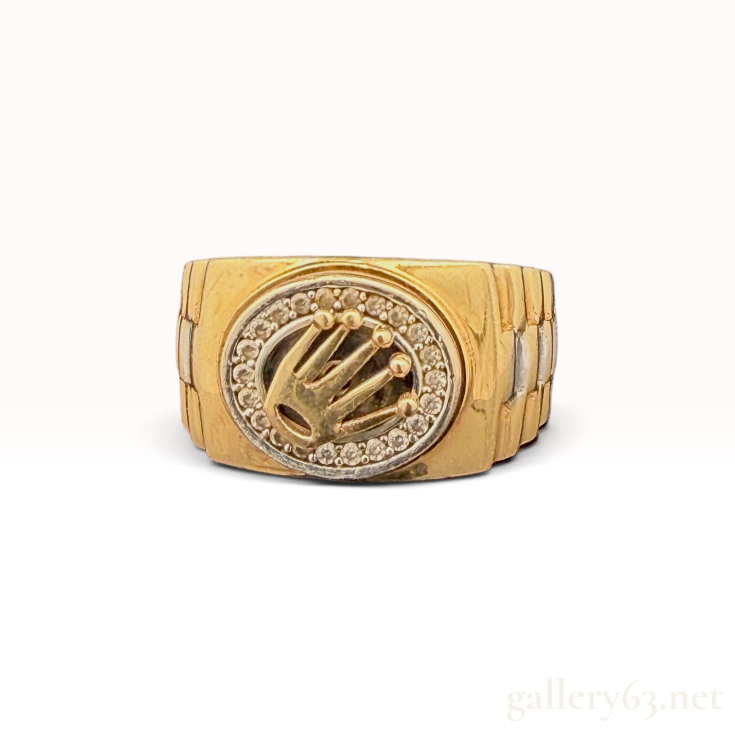 14k Yellow Gold Rolex Style Ring