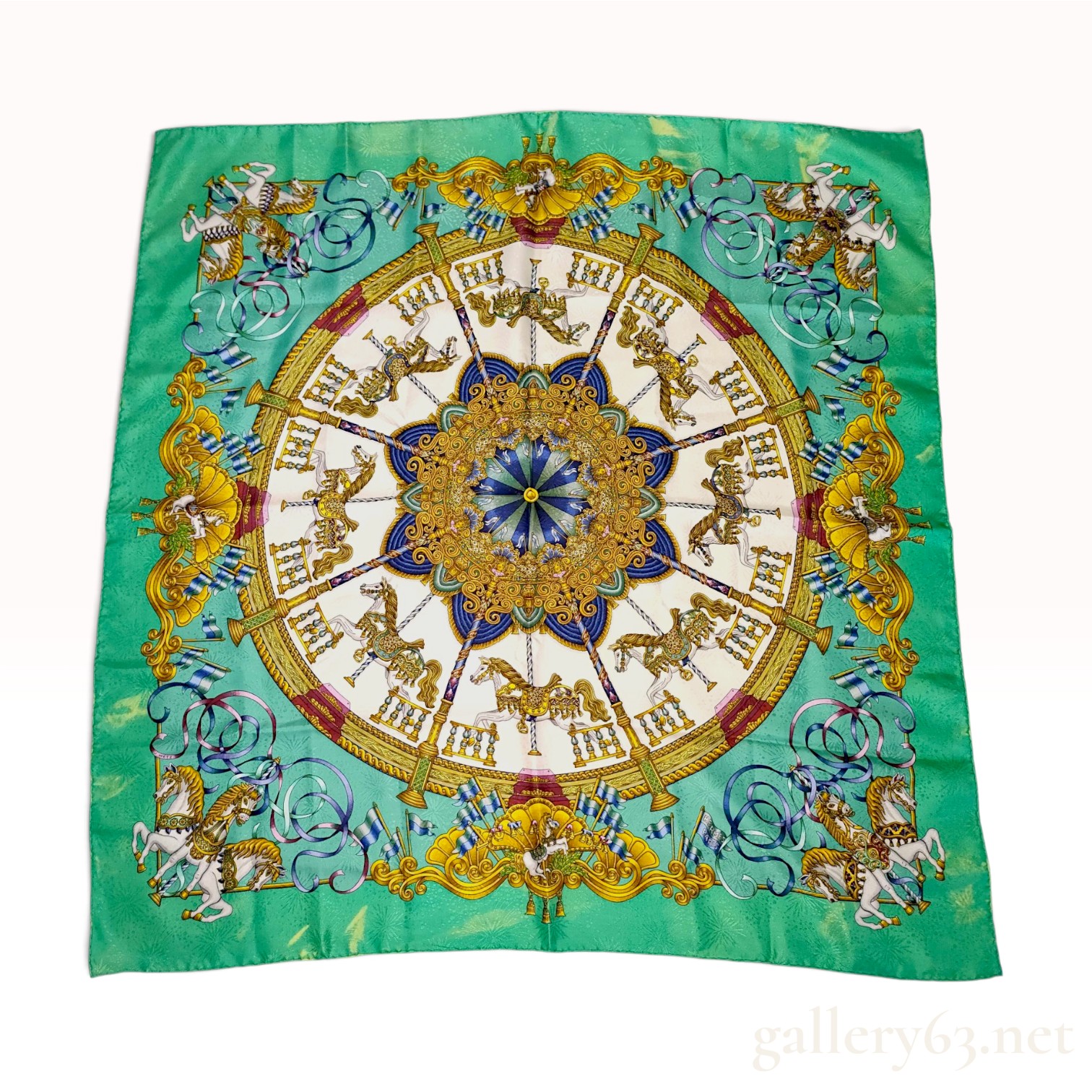 Hermes Luna Park Silk Jacquard Scarf by Jean-Louis Metz