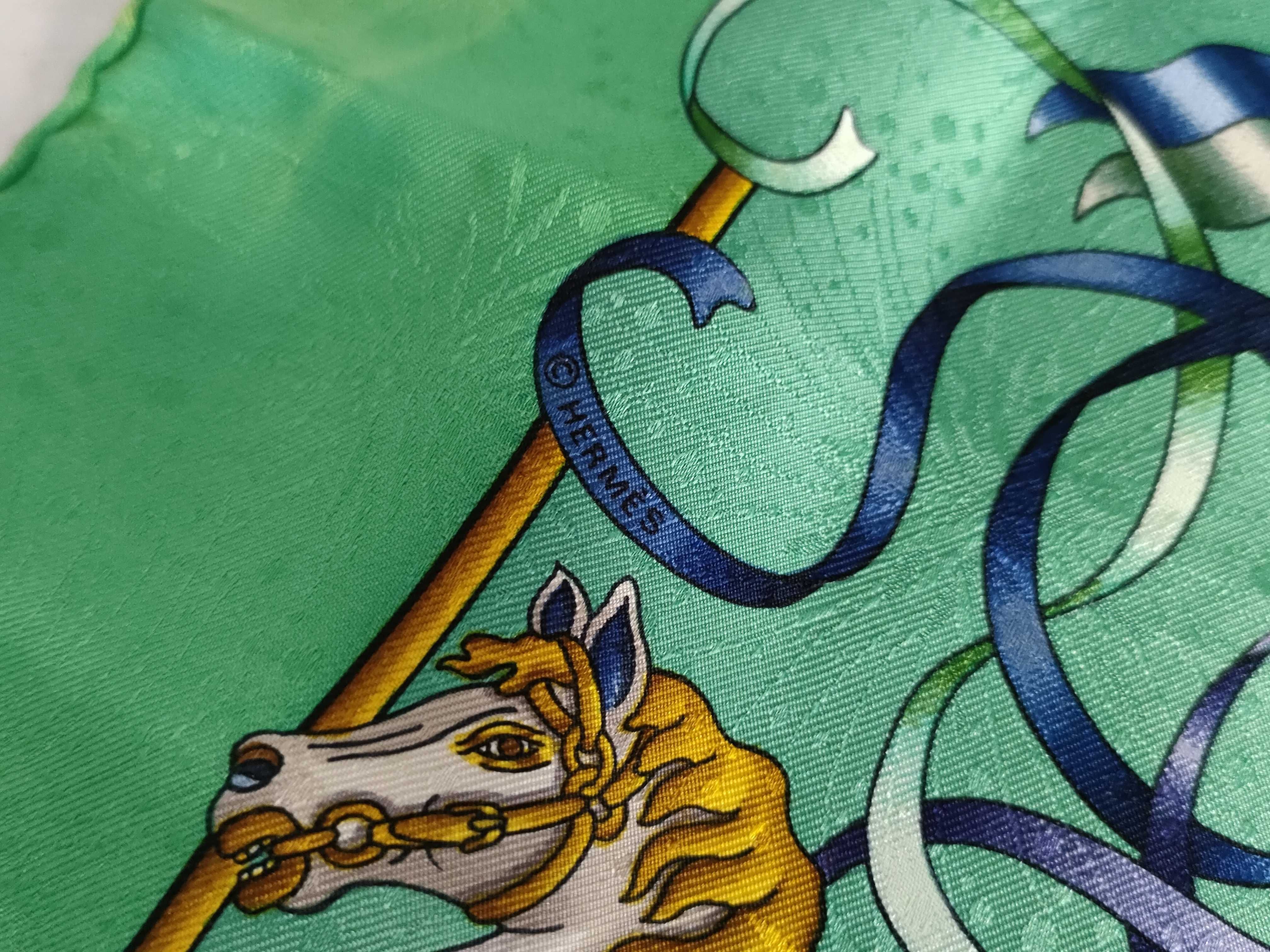 Hermes Luna Park Silk Jacquard Scarf by Jean-Louis Metz