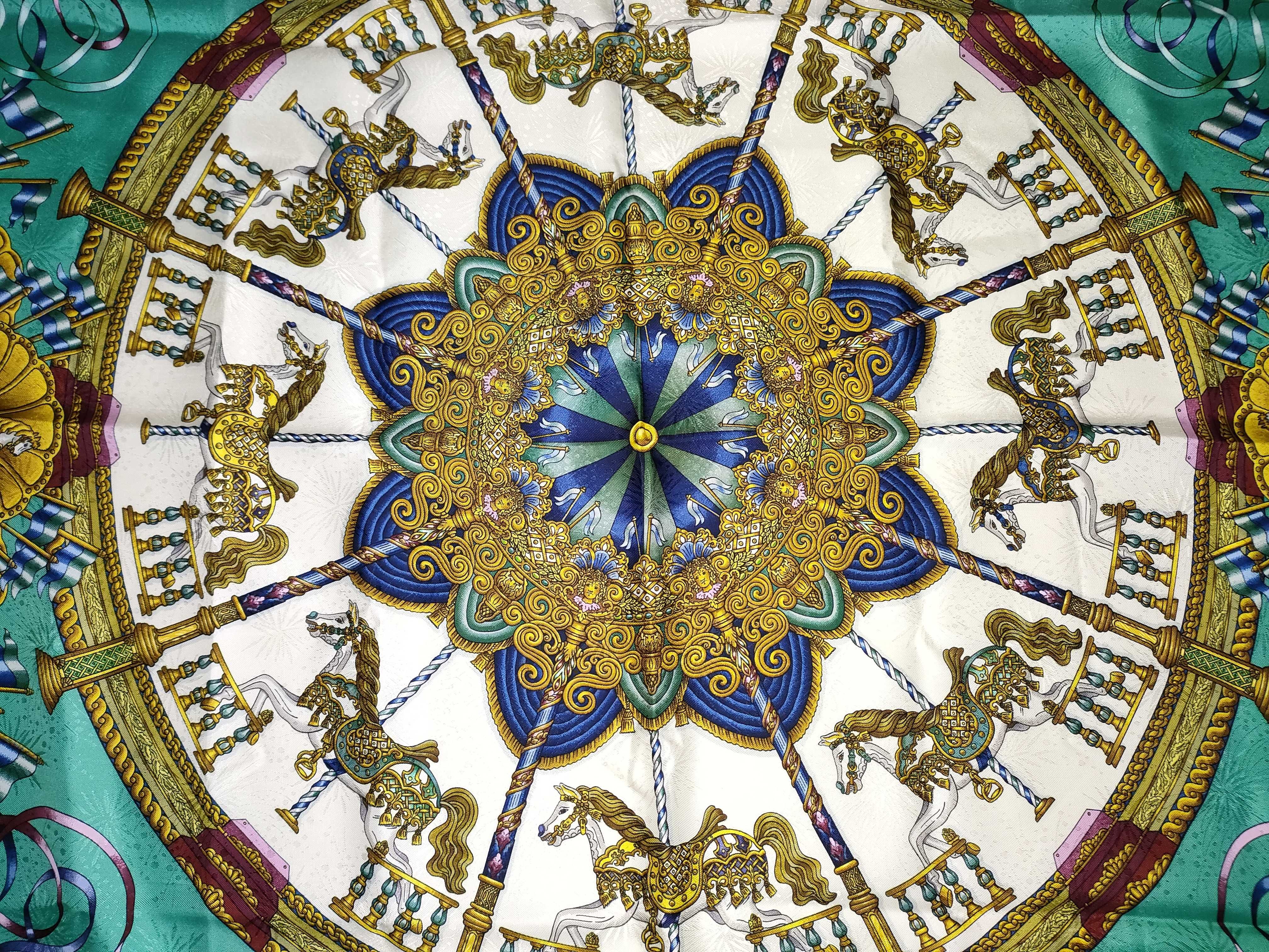Hermes Luna Park Silk Jacquard Scarf by Jean-Louis Metz