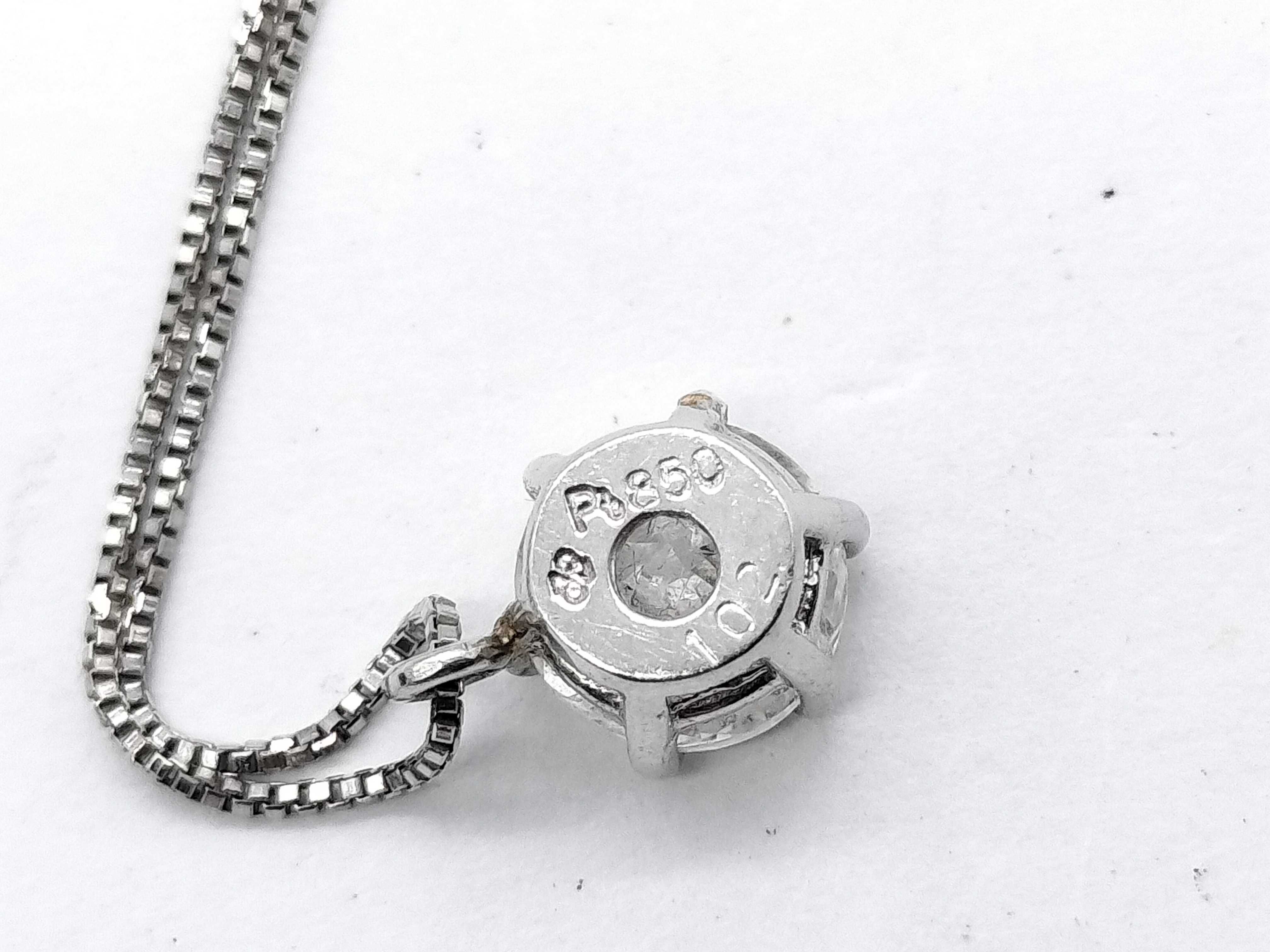 1.02 Carat Diamond and Pt850 Platinum Solitaire Pendant Necklace