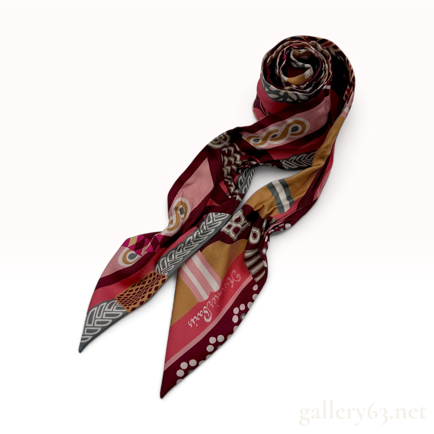 Hermes Fantaisie d'Etriers Silk Twilly Scarf