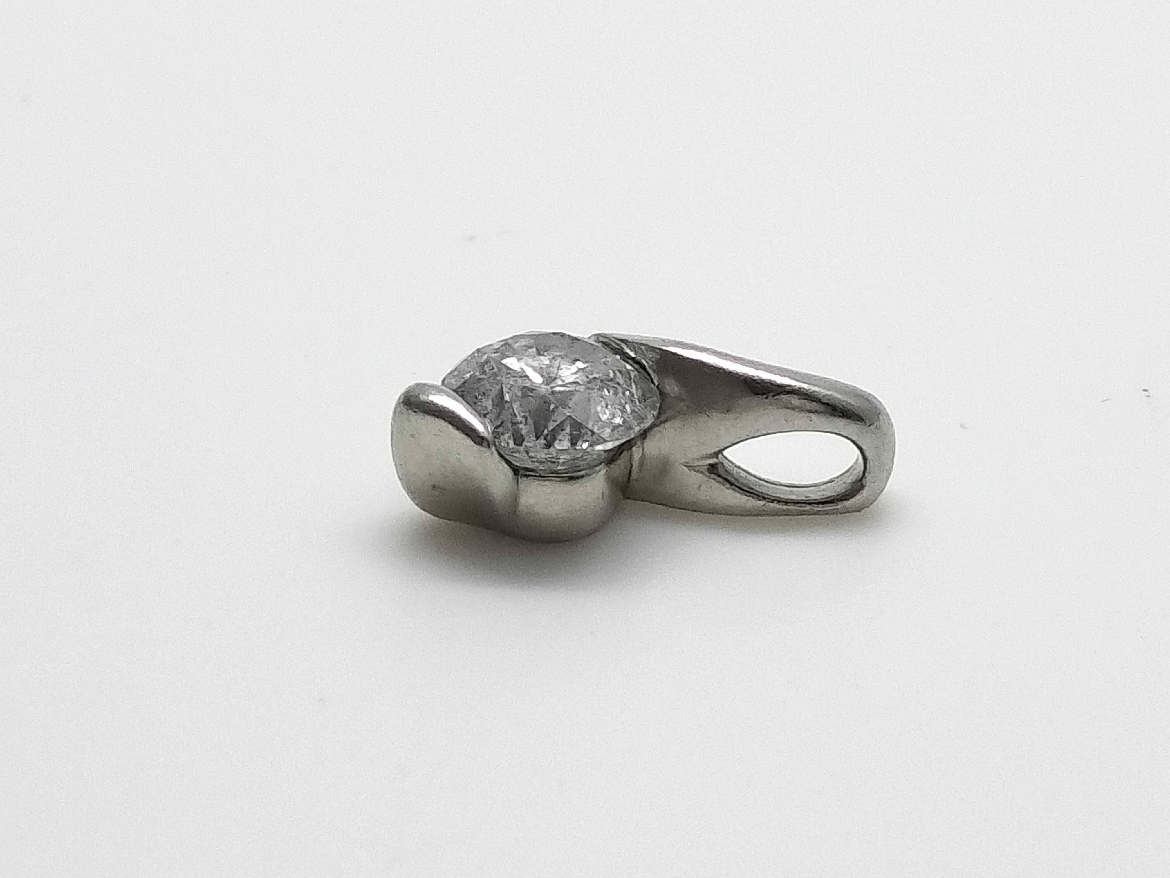 Platinum and 1.00 Carat Diamond Solitaire Bypass Pendant