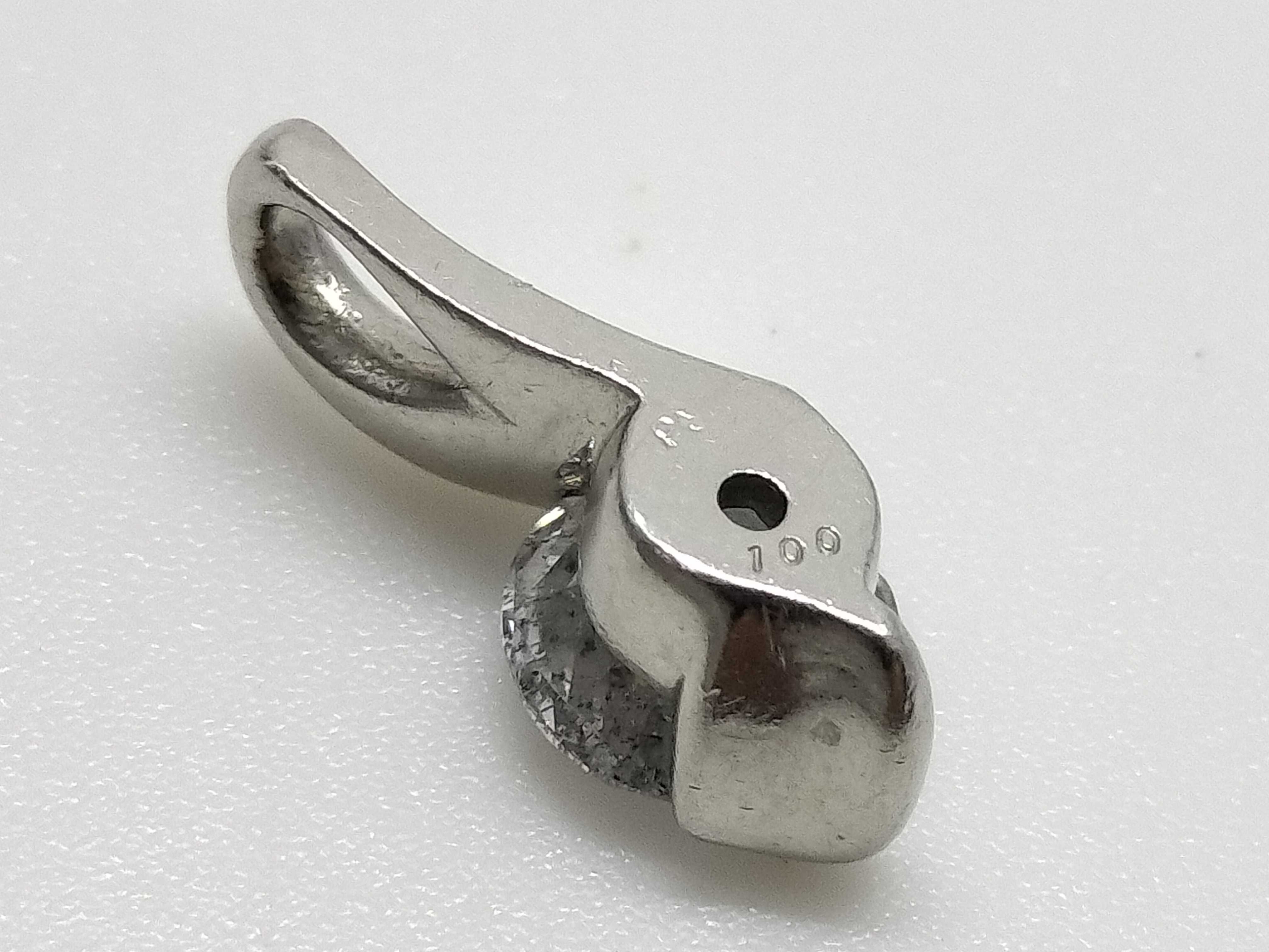 Platinum and 1.00 Carat Diamond Solitaire Bypass Pendant
