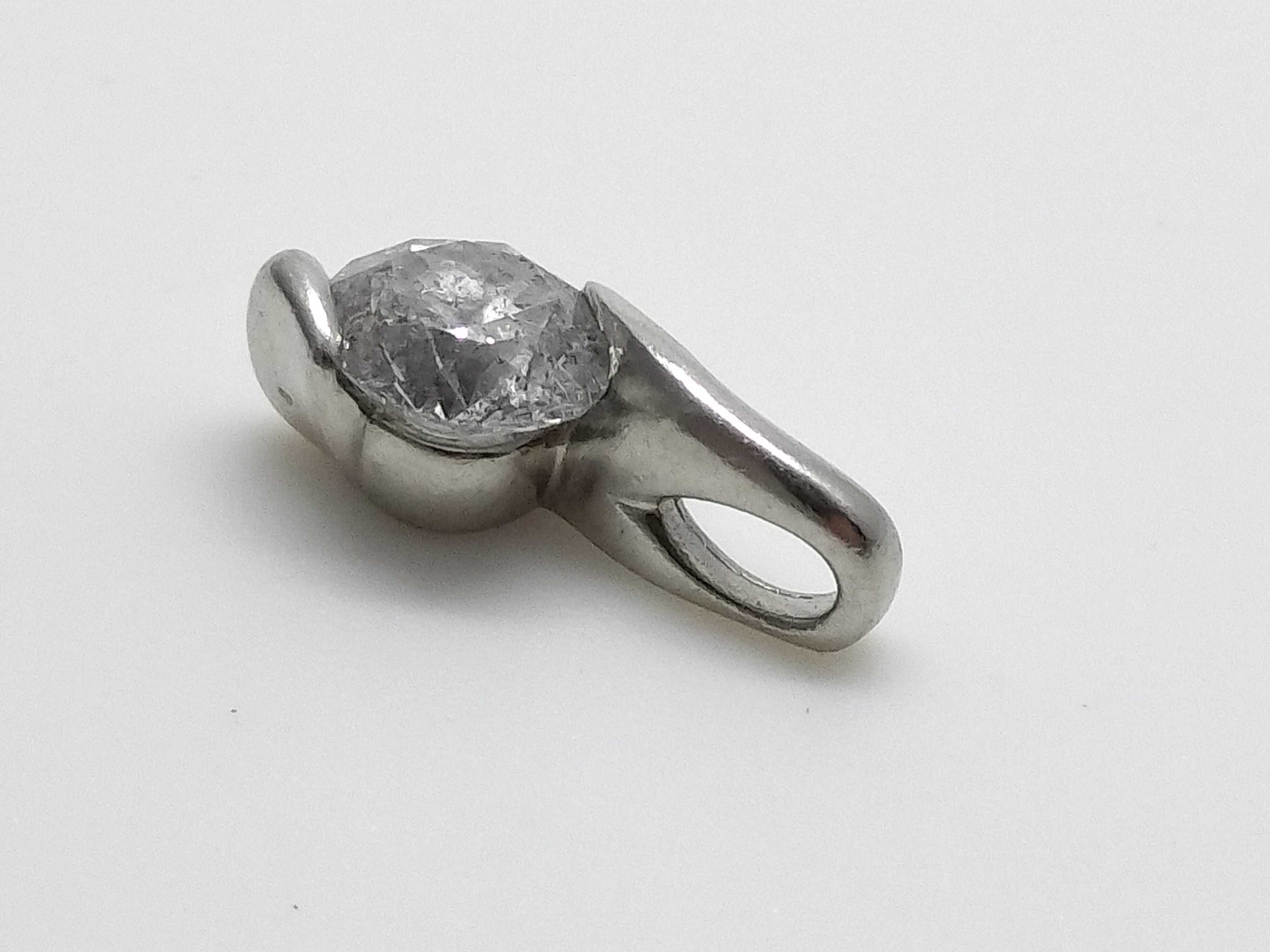 Platinum and 1.00 Carat Diamond Solitaire Bypass Pendant