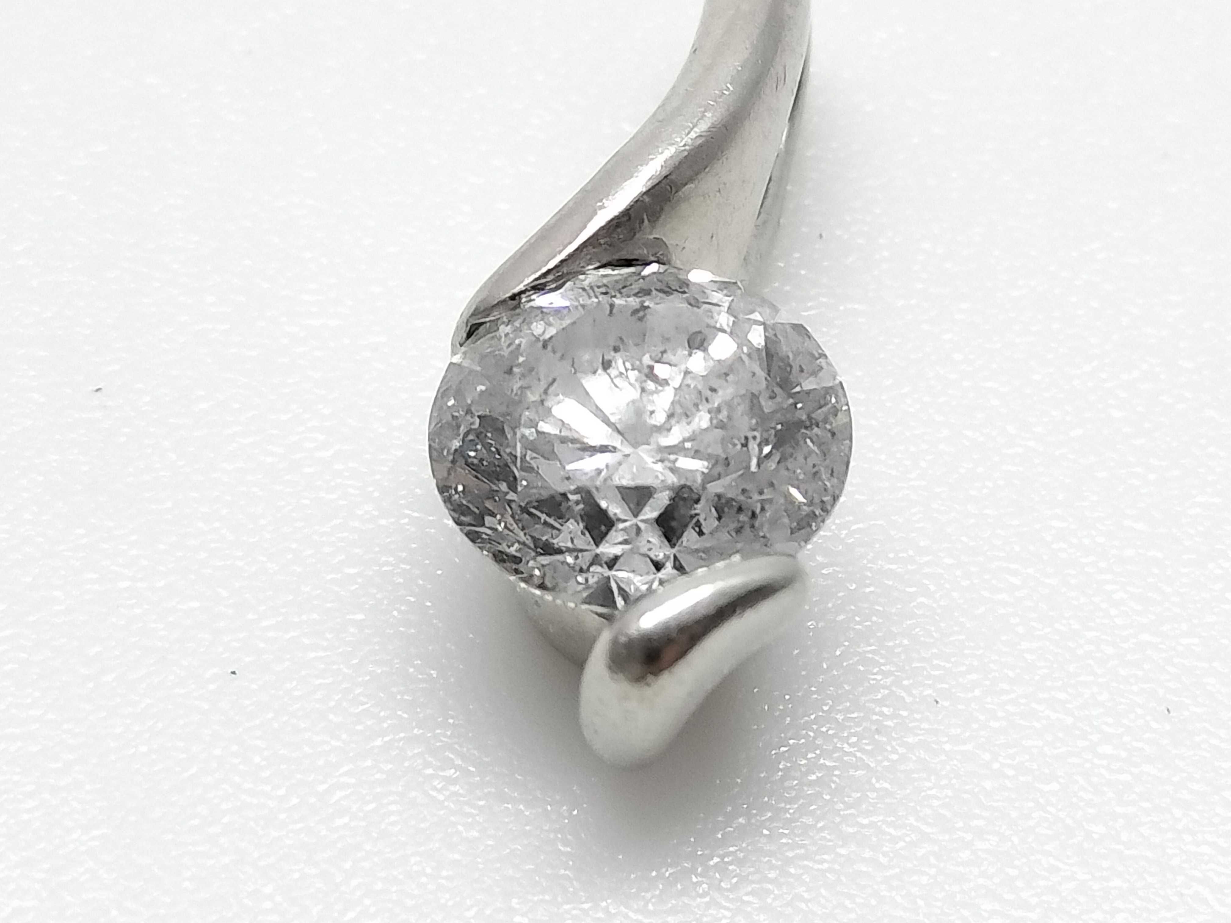Platinum and 1.00 Carat Diamond Solitaire Bypass Pendant