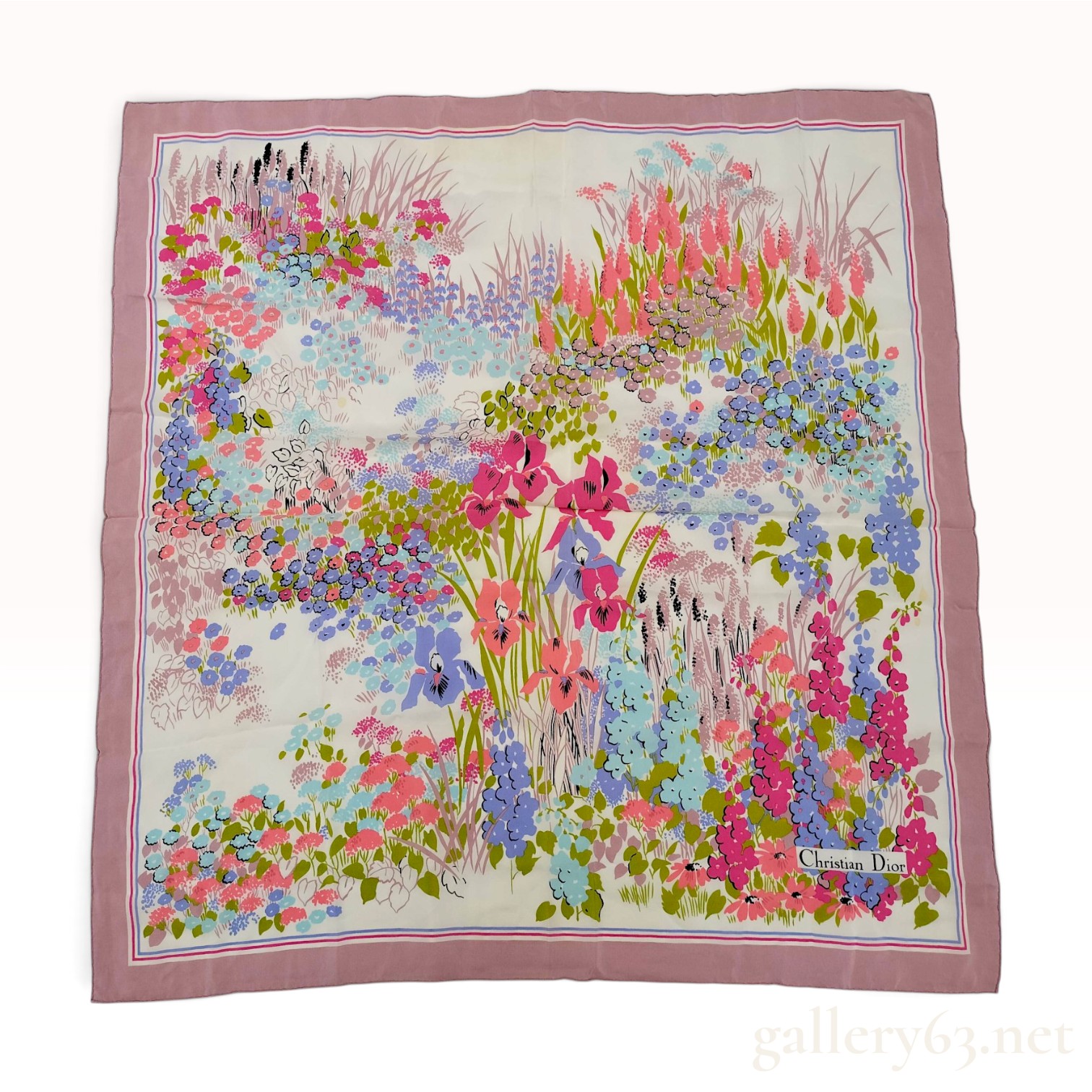 Christian Dior Floral Garden Silk Scarf