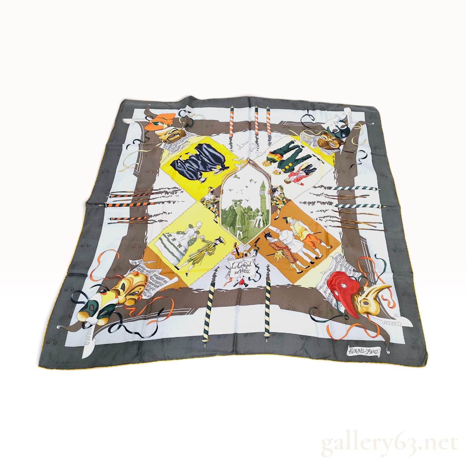 Hermes Le Carnaval de Venise Silk Scarf