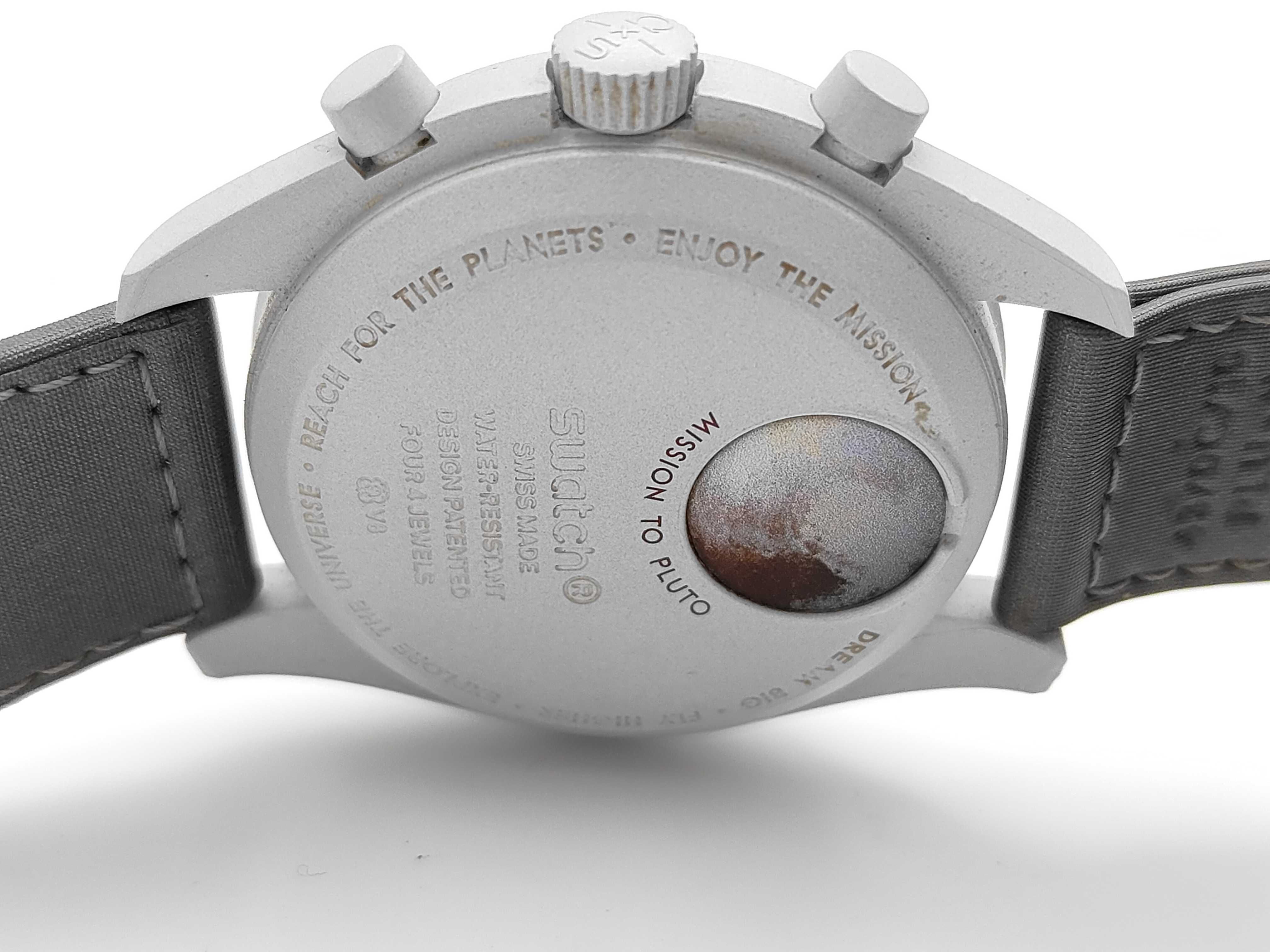 Omega x Swatch MoonSwatch Mission to Pluto Bioceramic Chronograph Wristwatch SO33M101