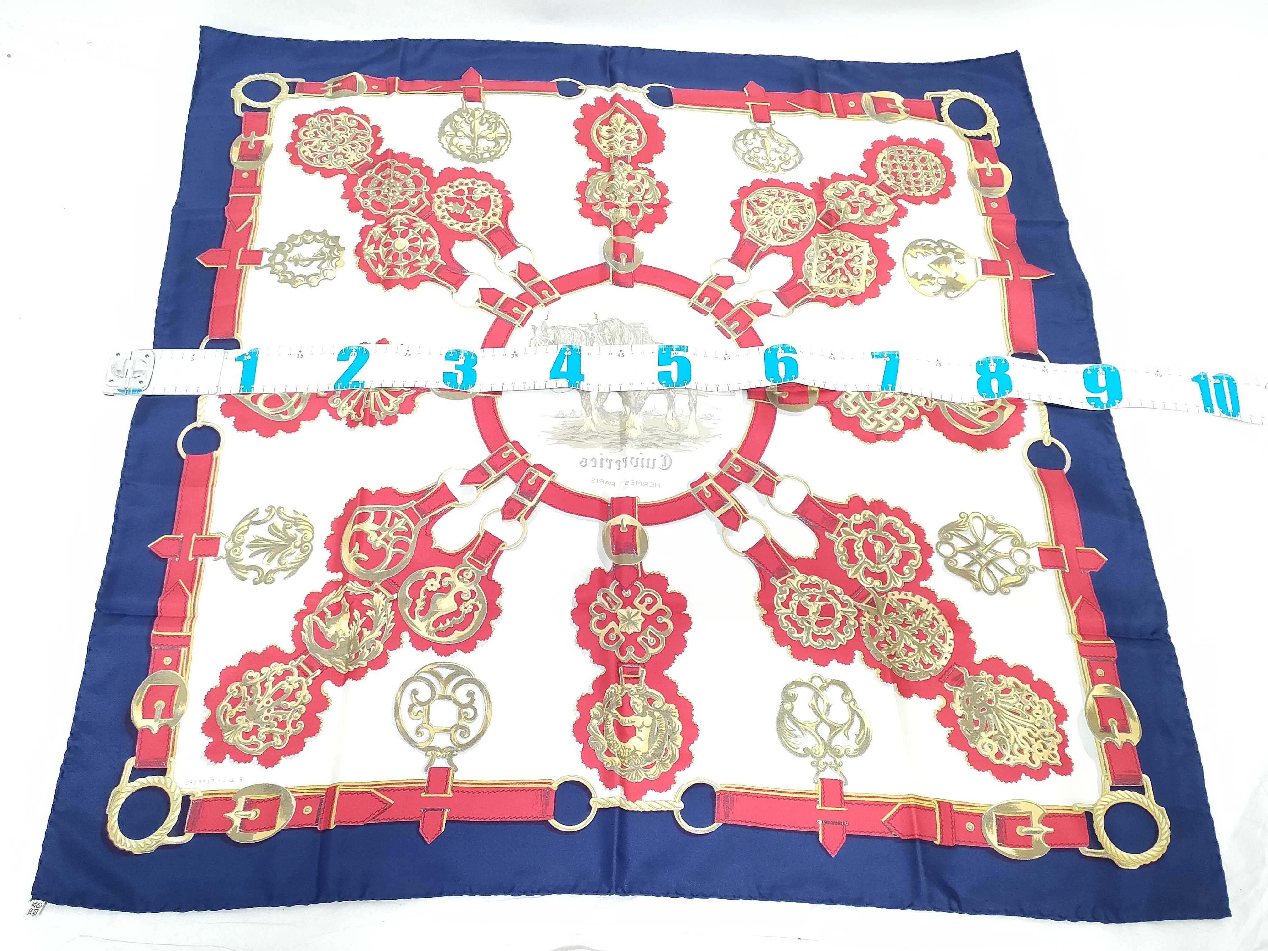 Hermes Cuivreries Silk Carre 90 Scarf by Francoise de la Perriere