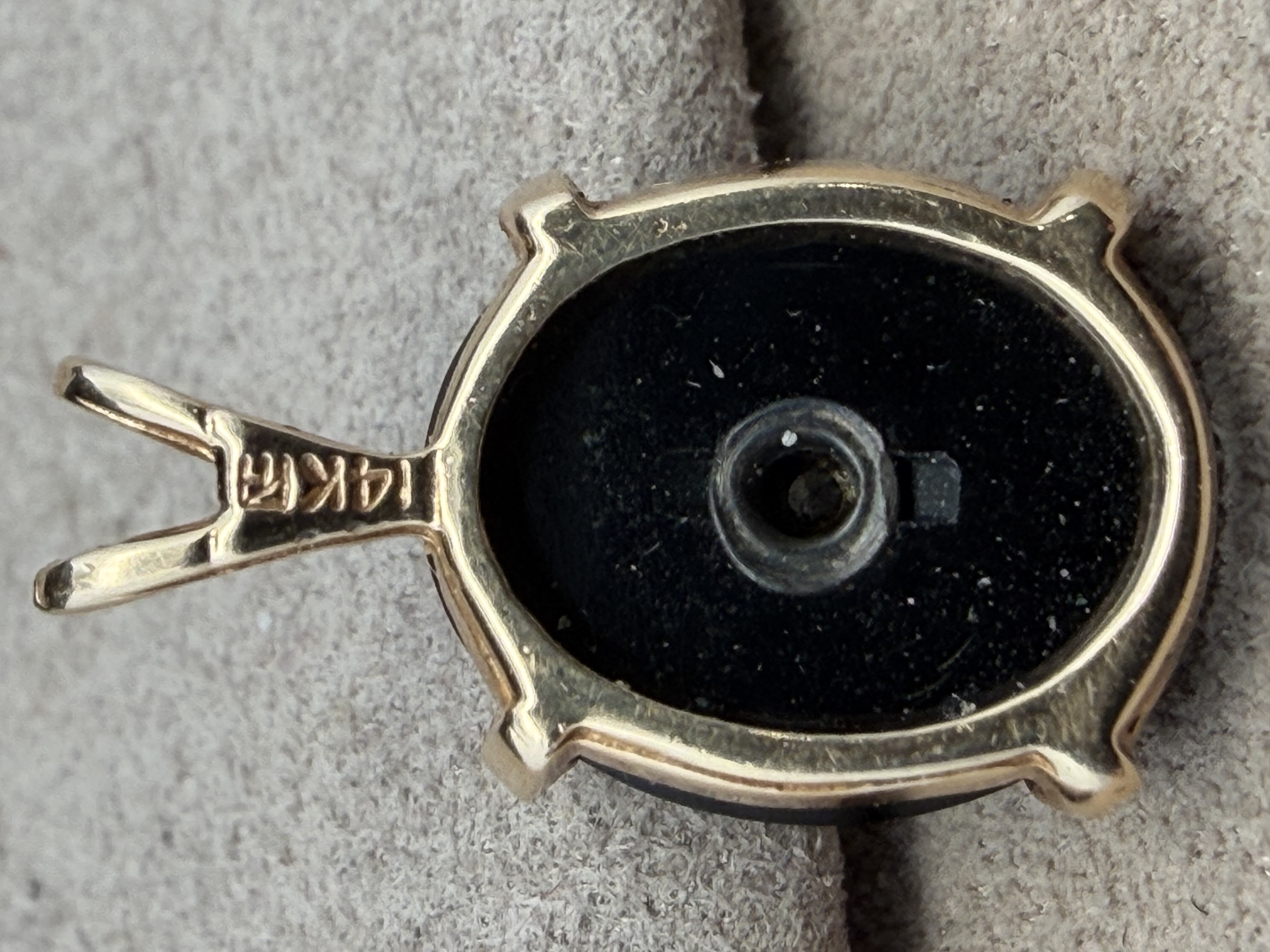 14k Onyx Diamond Pendant