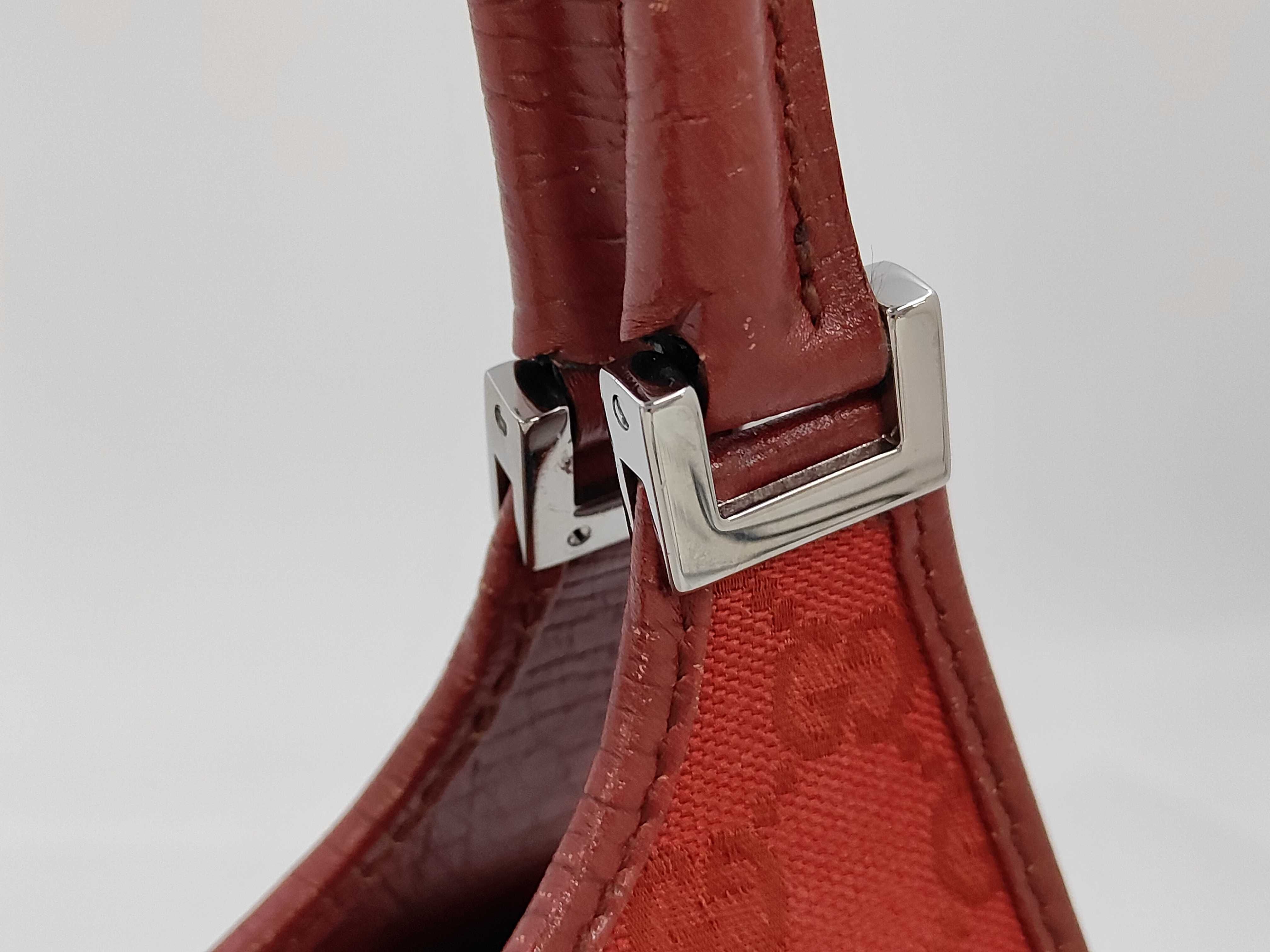 Gucci Red GG Canvas Jackie O Piston Lock Shoulder Bag