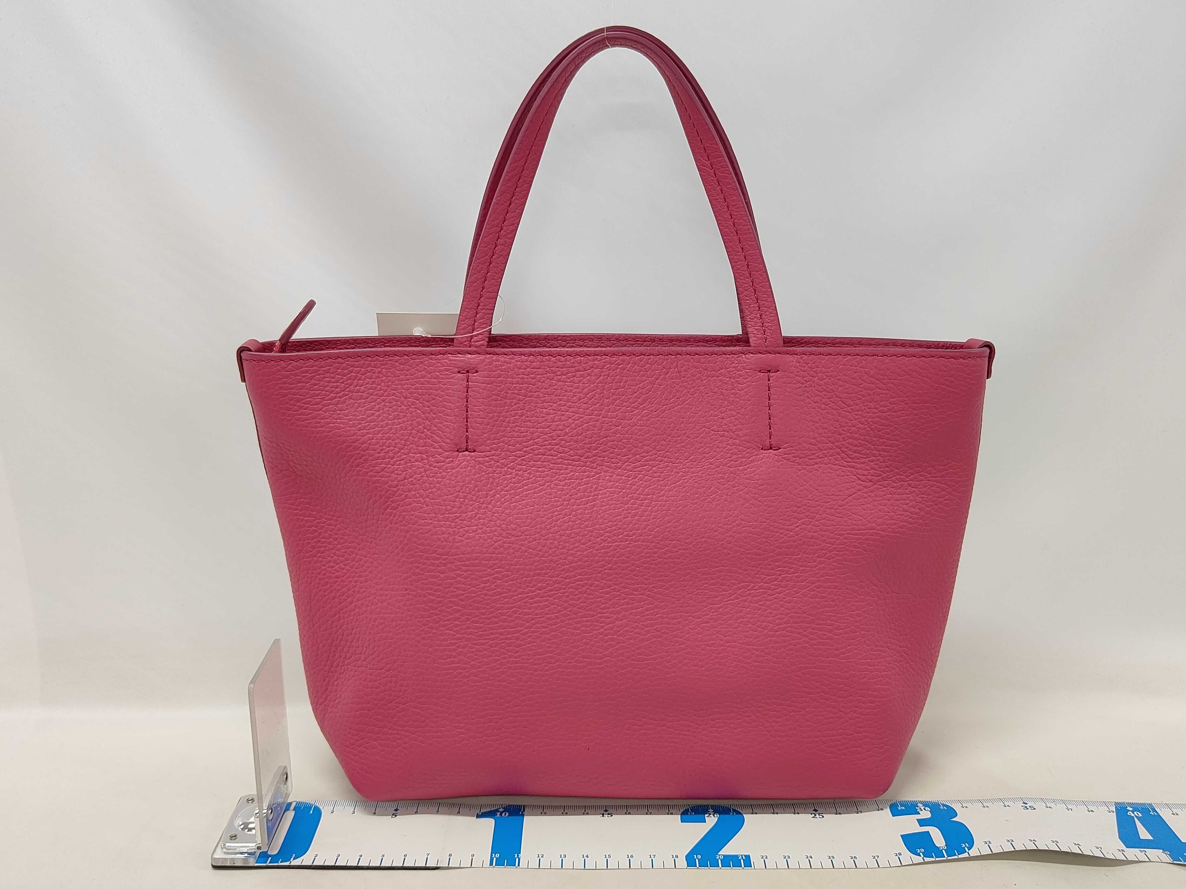 Salvatore Ferragamo Fuchsia Pebbled Leather Gancini Tote Bag
