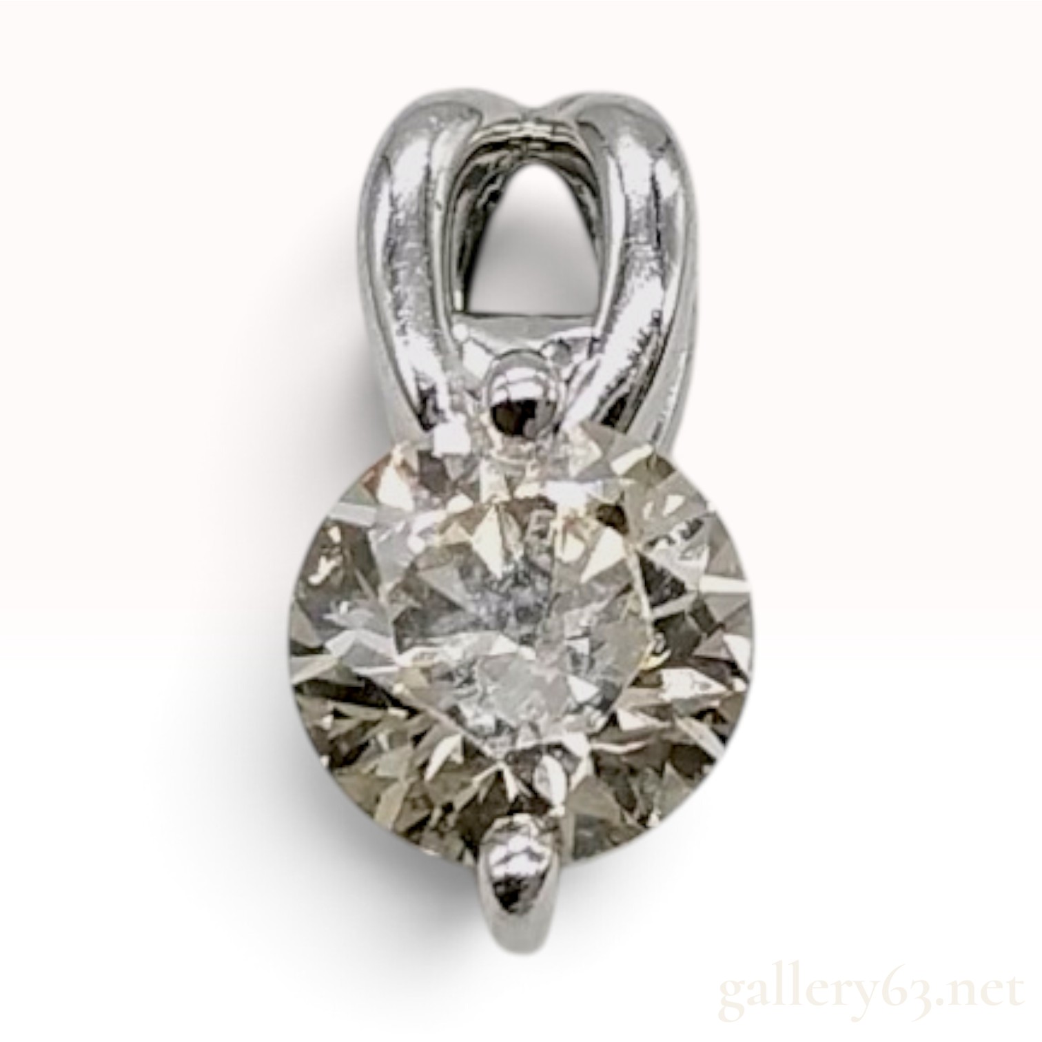Pure Platinum and 0.75 Carat Diamond Solitaire Pendant