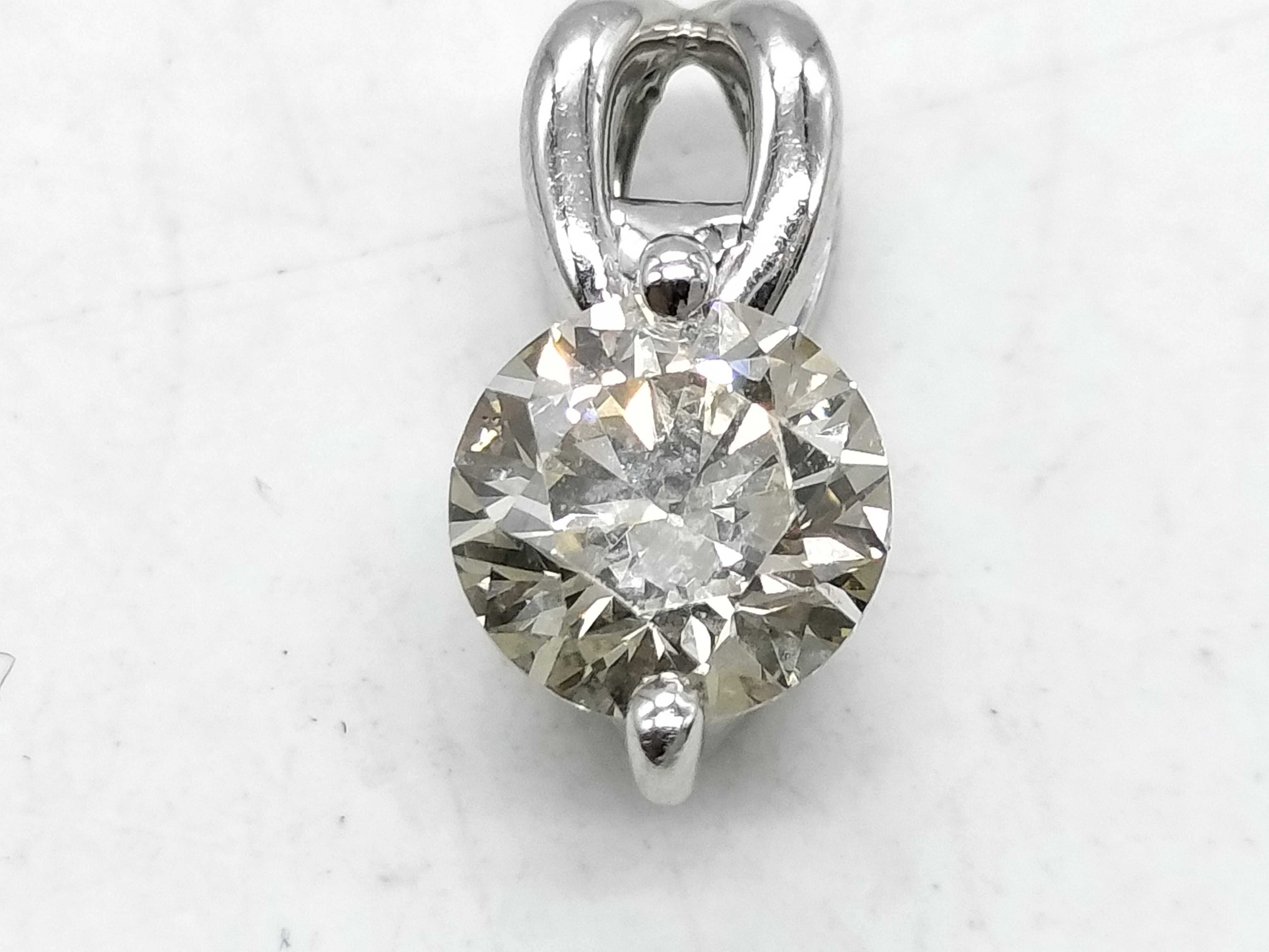 Pure Platinum and 0.75 Carat Diamond Solitaire Pendant