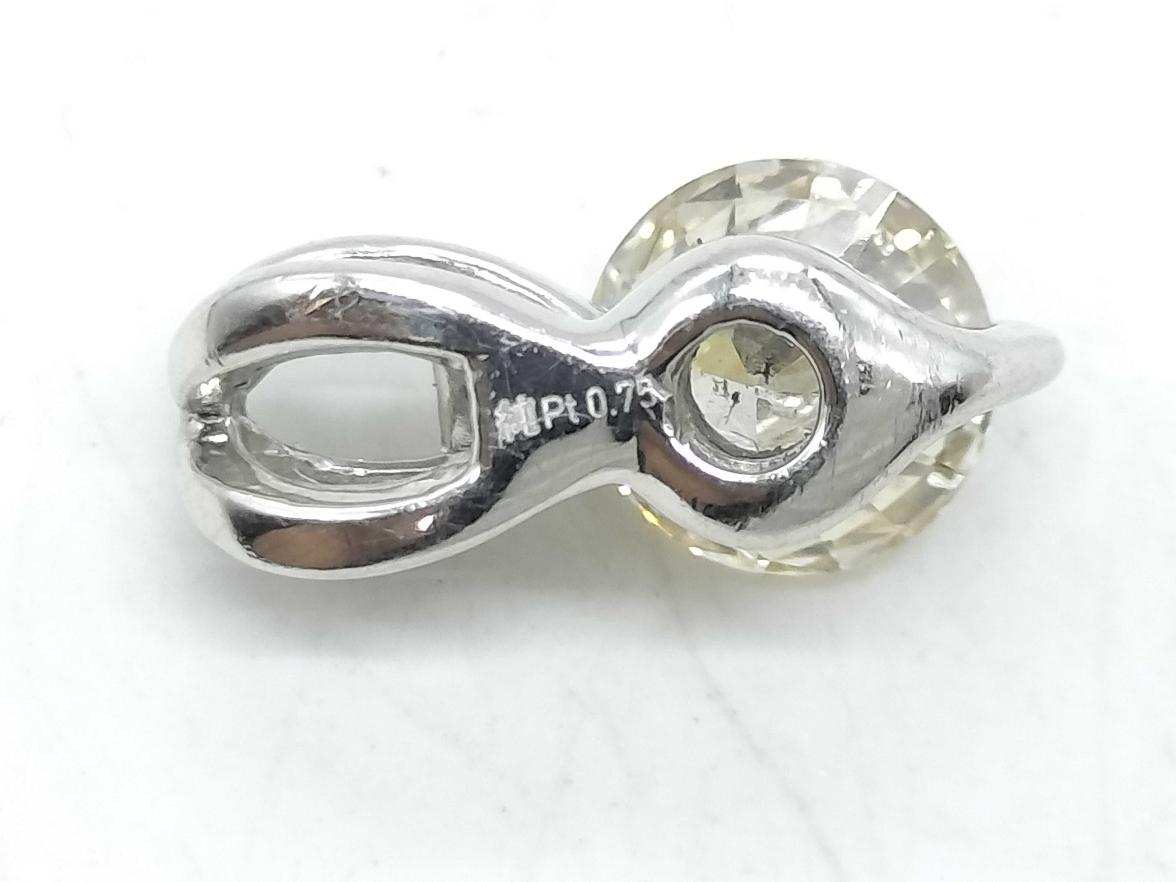Pure Platinum and 0.75 Carat Diamond Solitaire Pendant