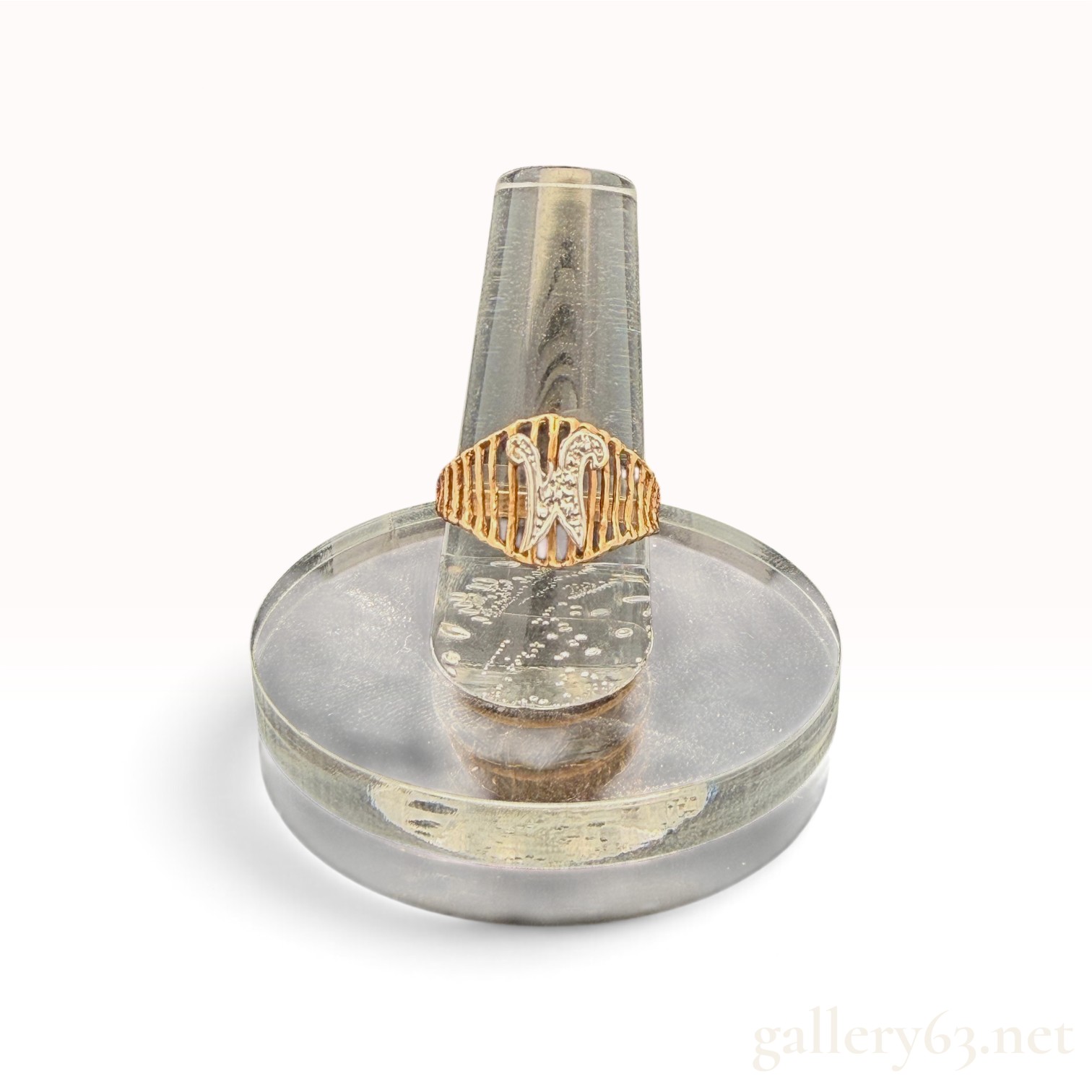 14k Yellow Gold Initial "M" Ring