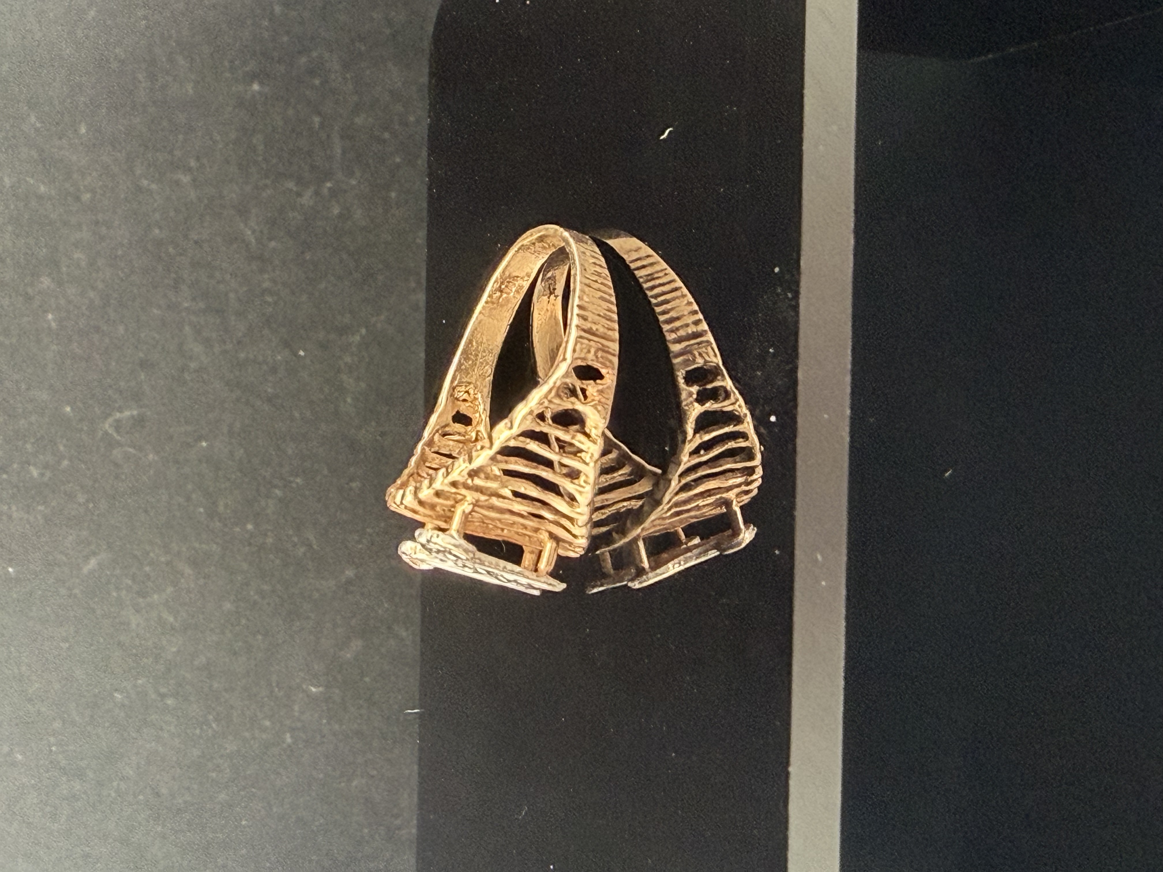 14k Yellow Gold Initial "M" Ring