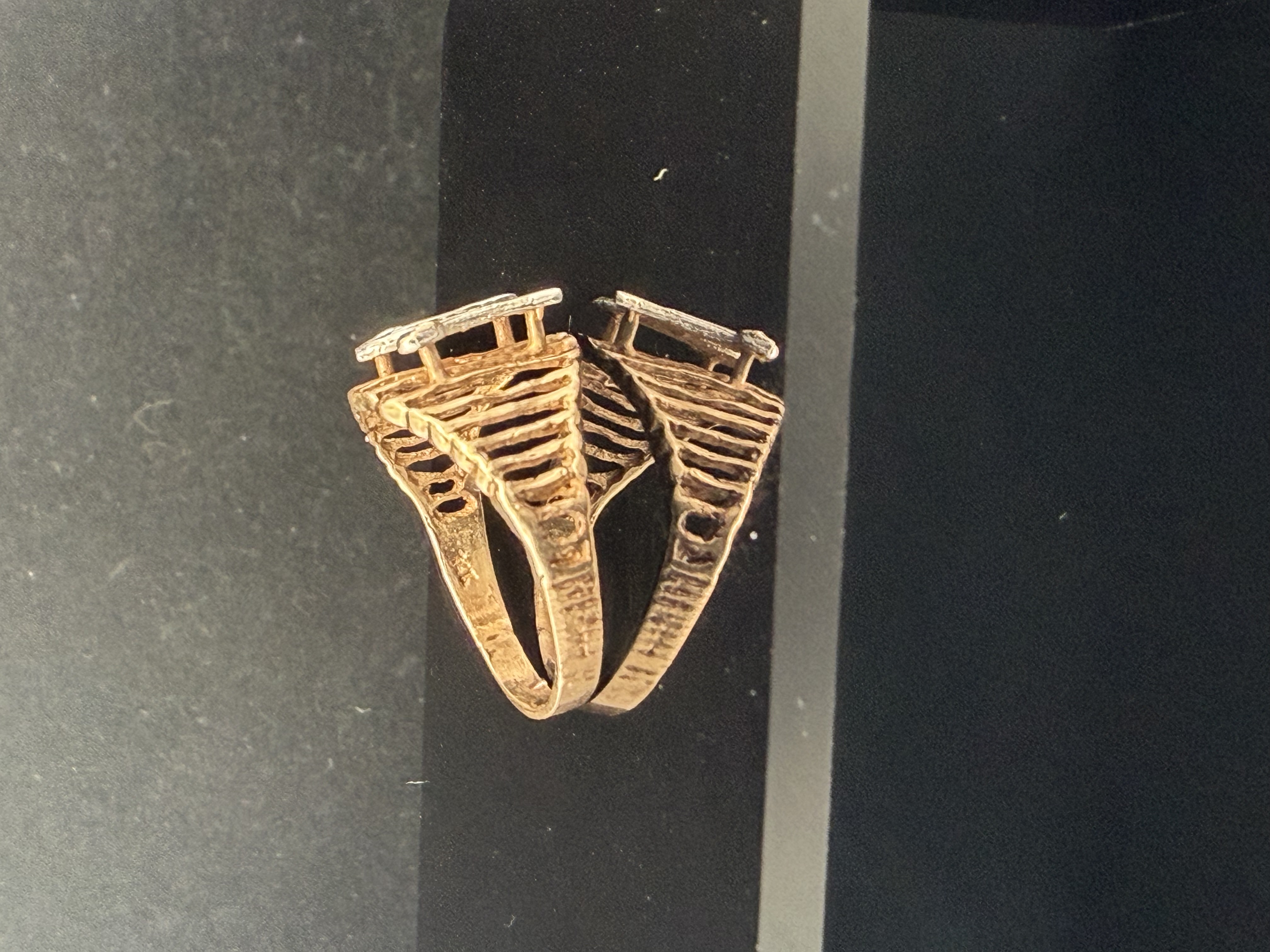 14k Yellow Gold Initial "M" Ring