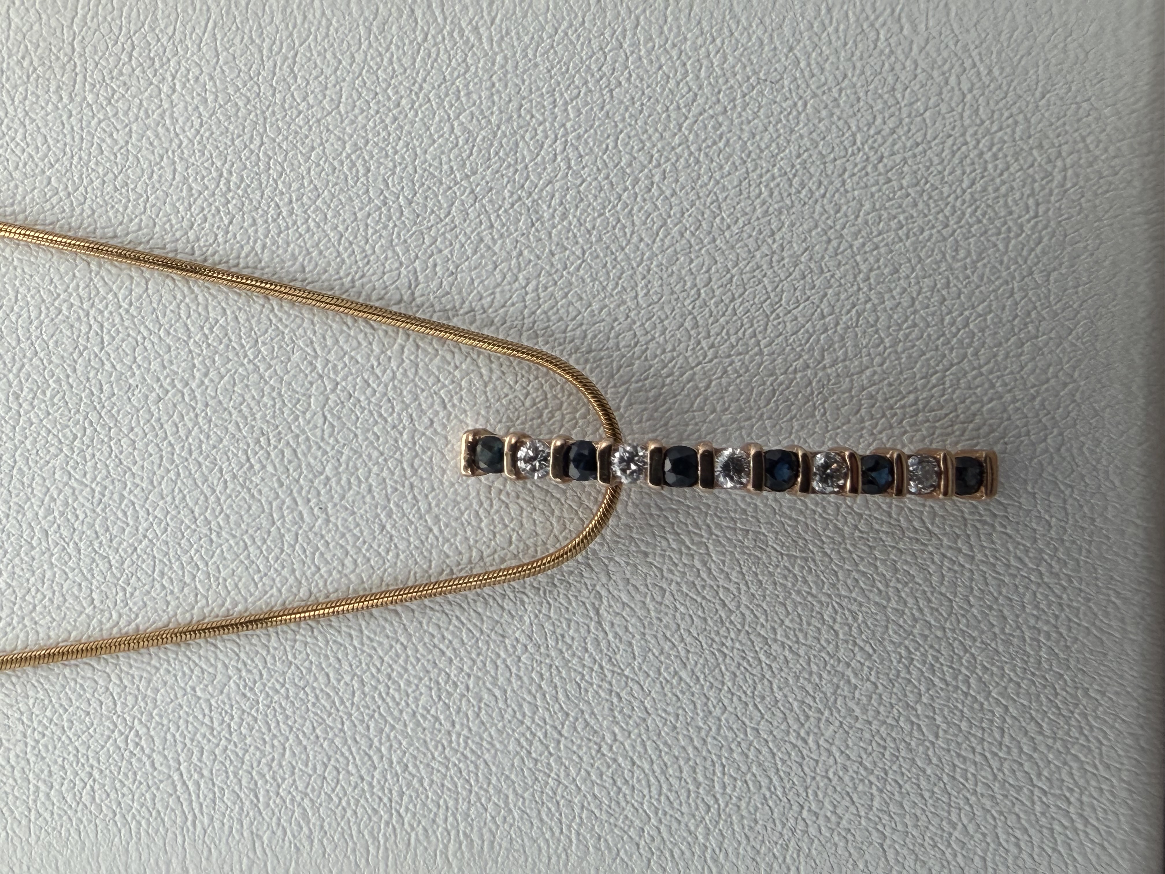 14k Diamond Sapphire Necklace