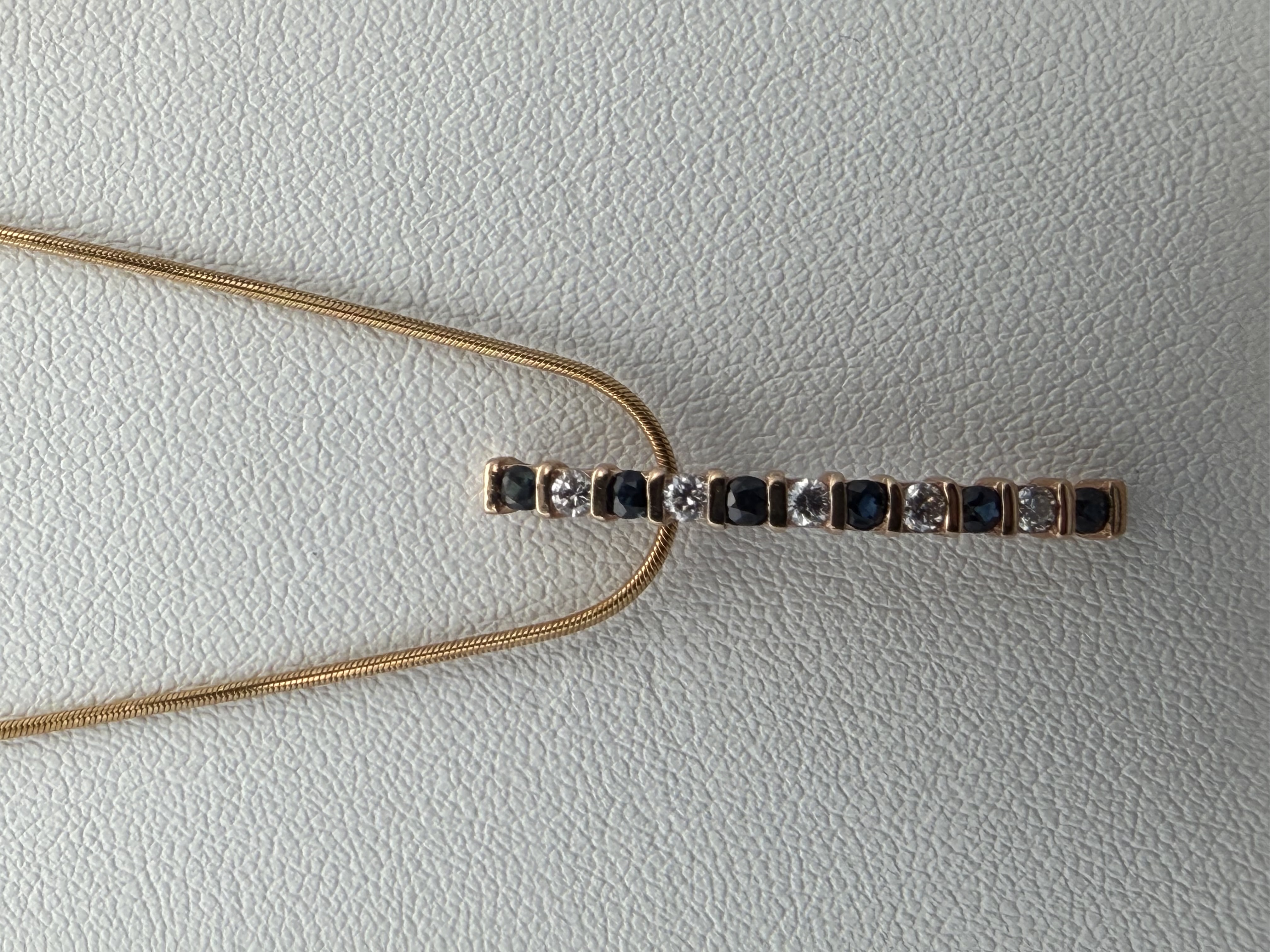 14k Diamond Sapphire Necklace