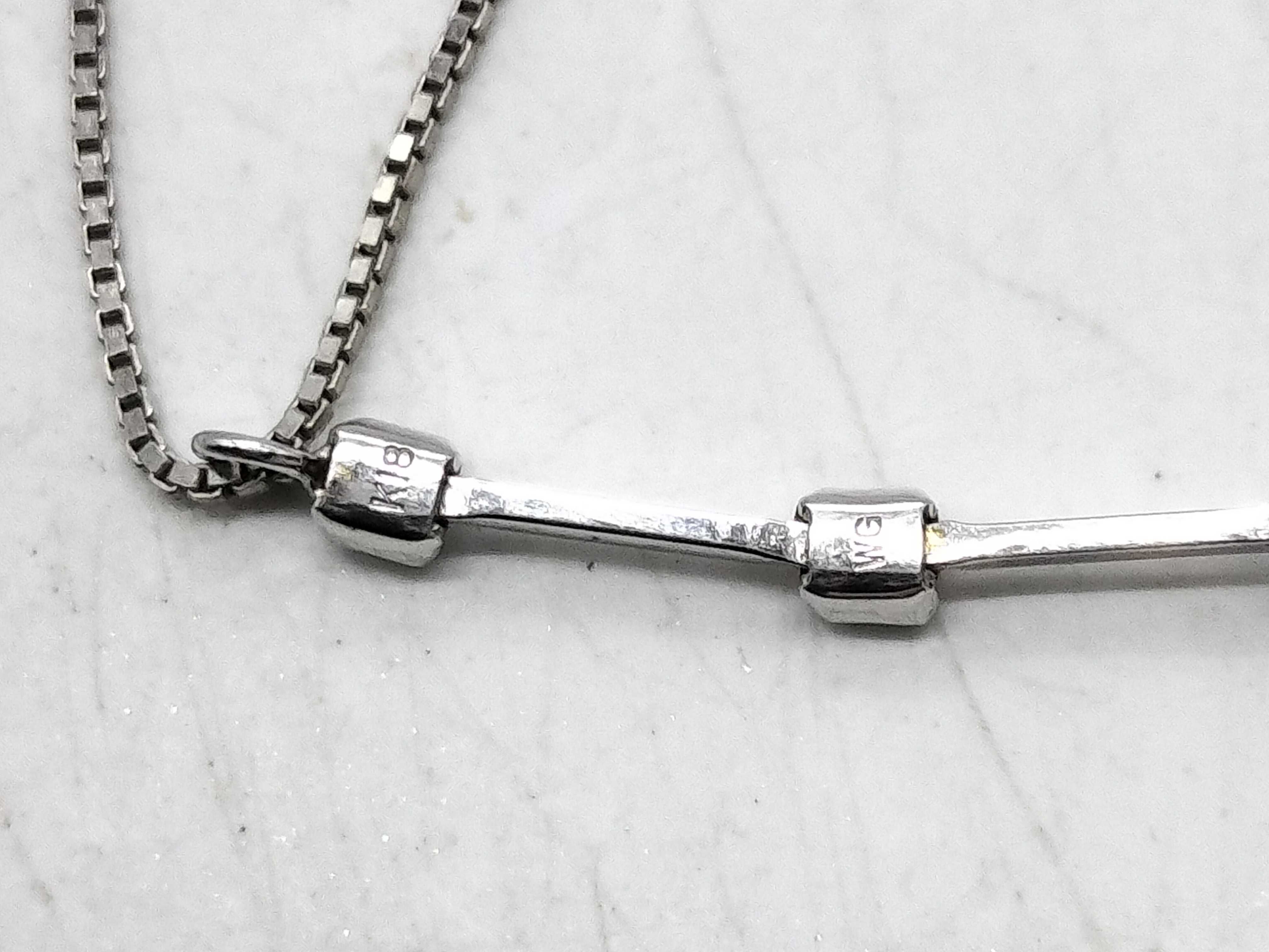 18K White Gold 0.34 Carat Ruby and 0.06 Carat Diamond Linear Drop Pendant Necklace