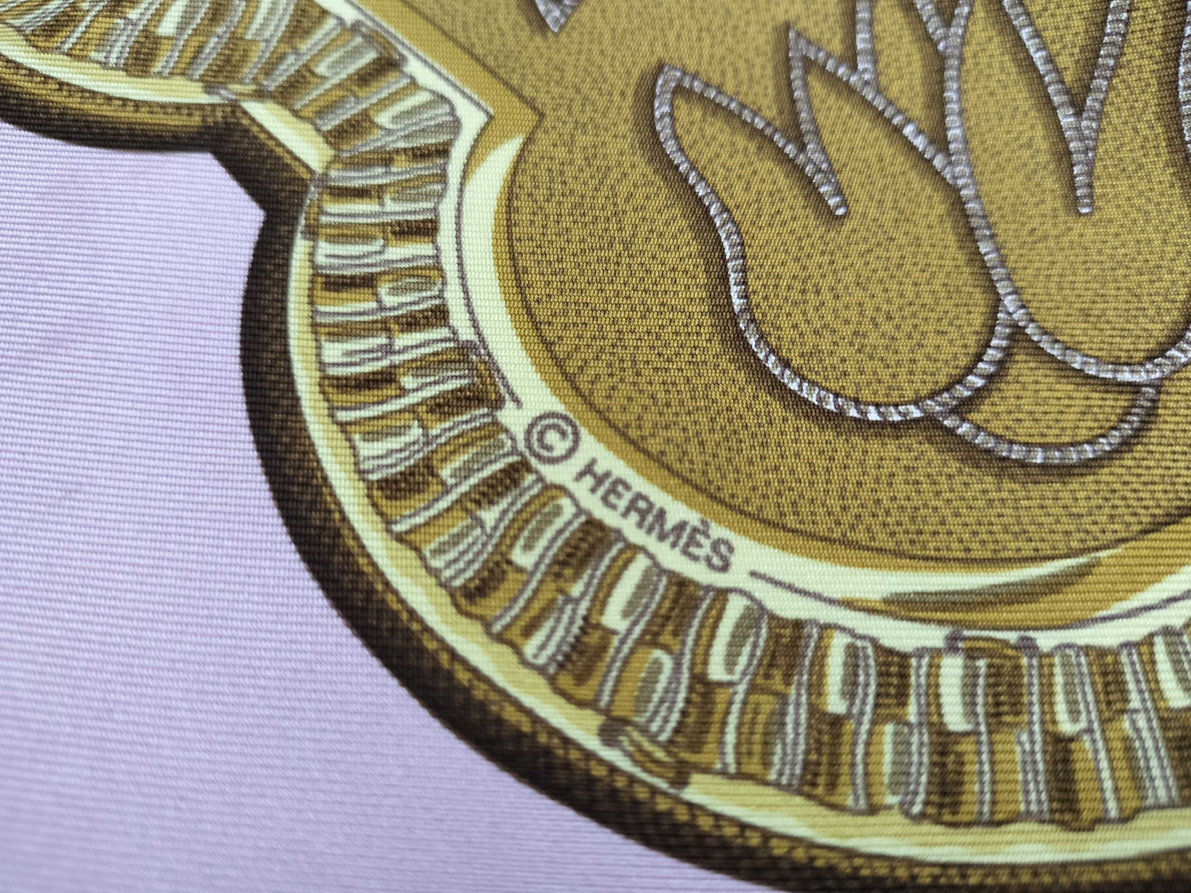 Hermes Grand Apparat Silk Scarf in Pink and Lavender