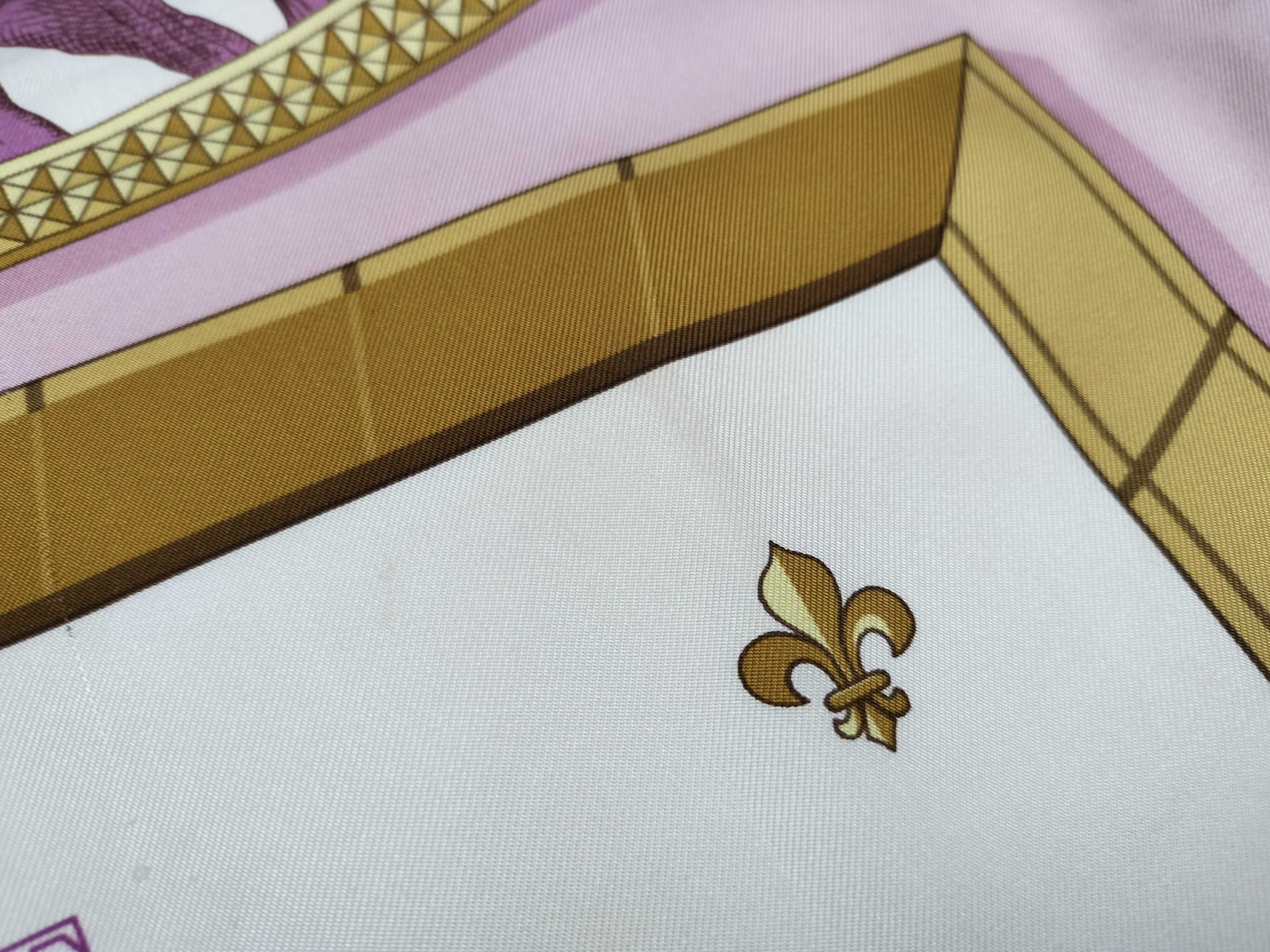 Hermes Grand Apparat Silk Scarf in Pink and Lavender