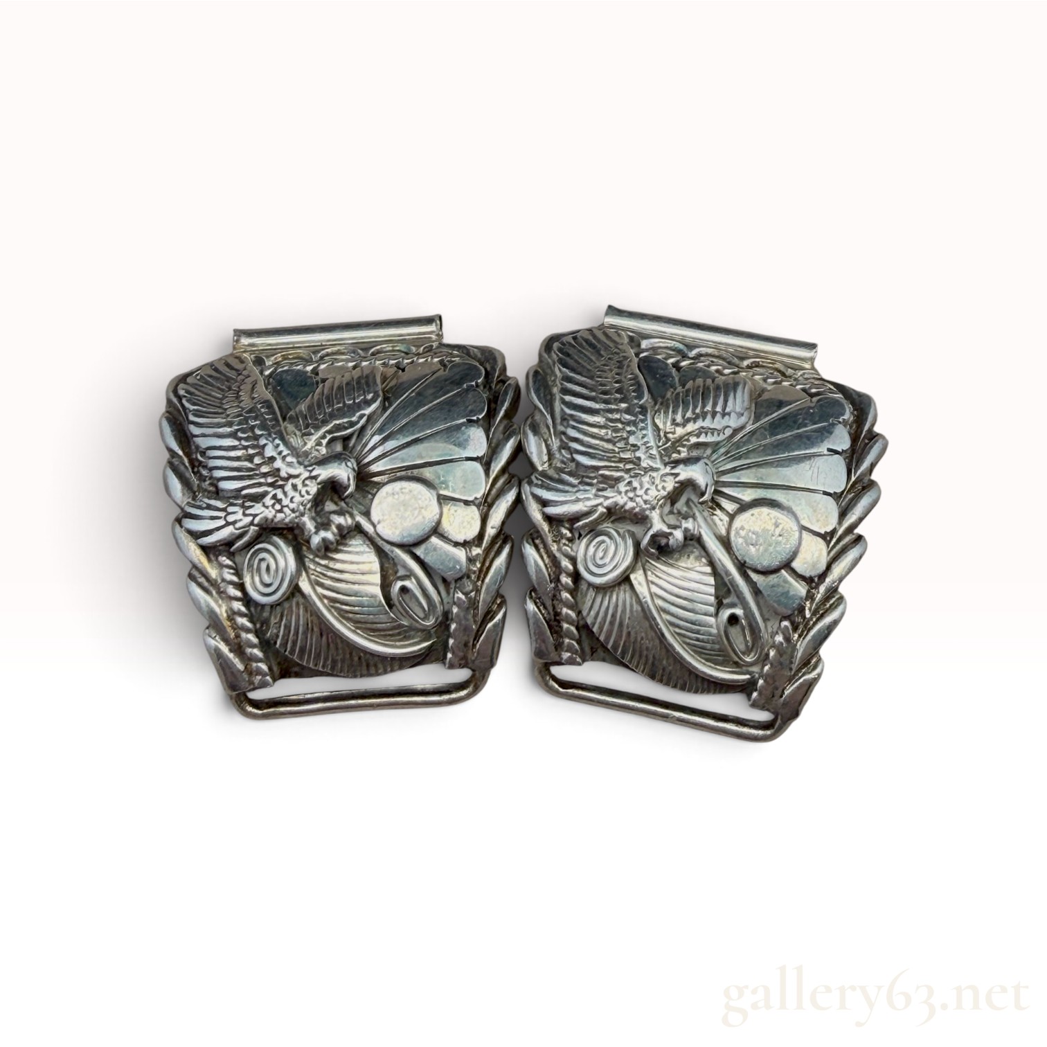 Native American Sterling Silver Watch Ends