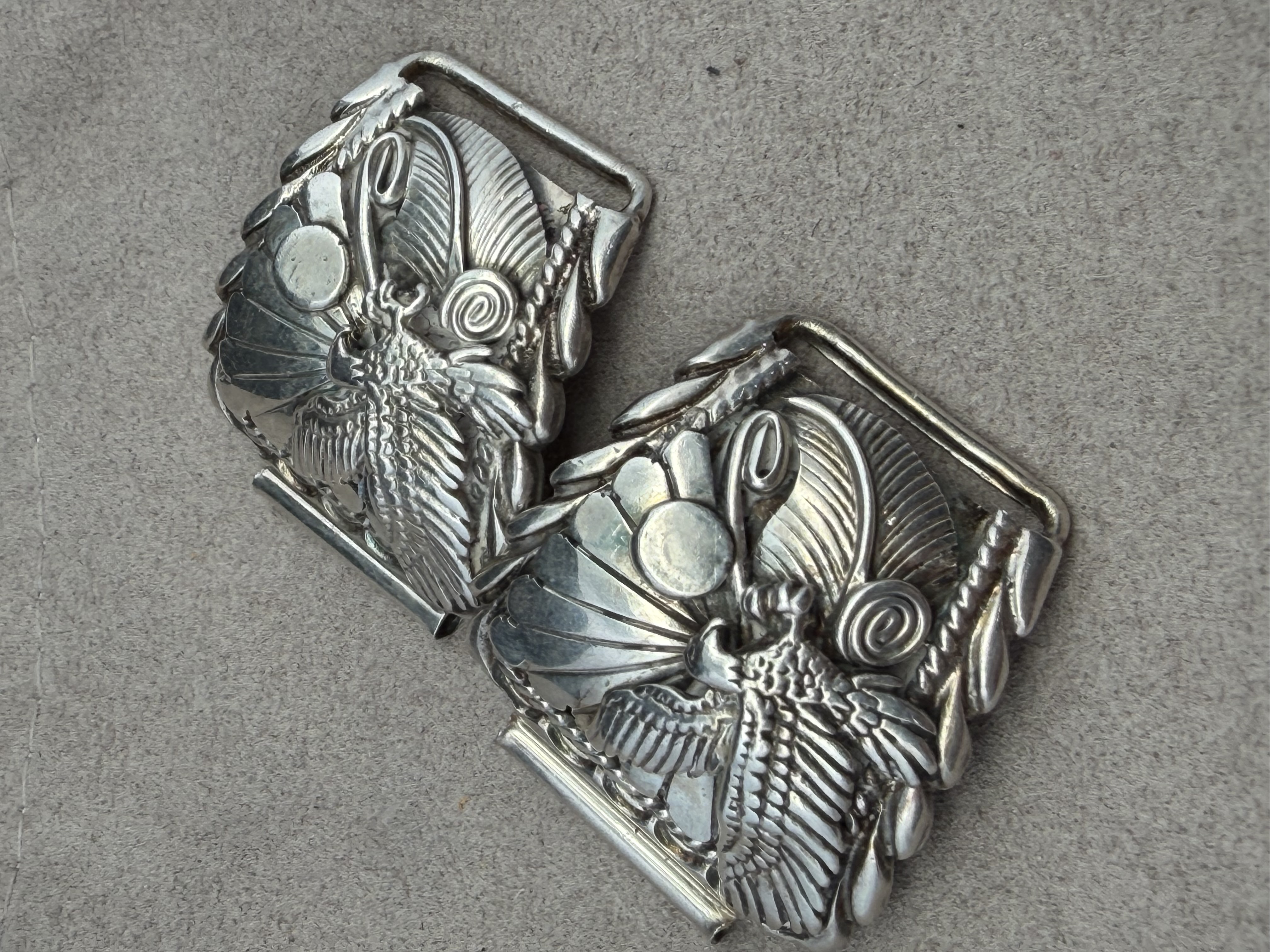 Native American Sterling Silver Watch Ends