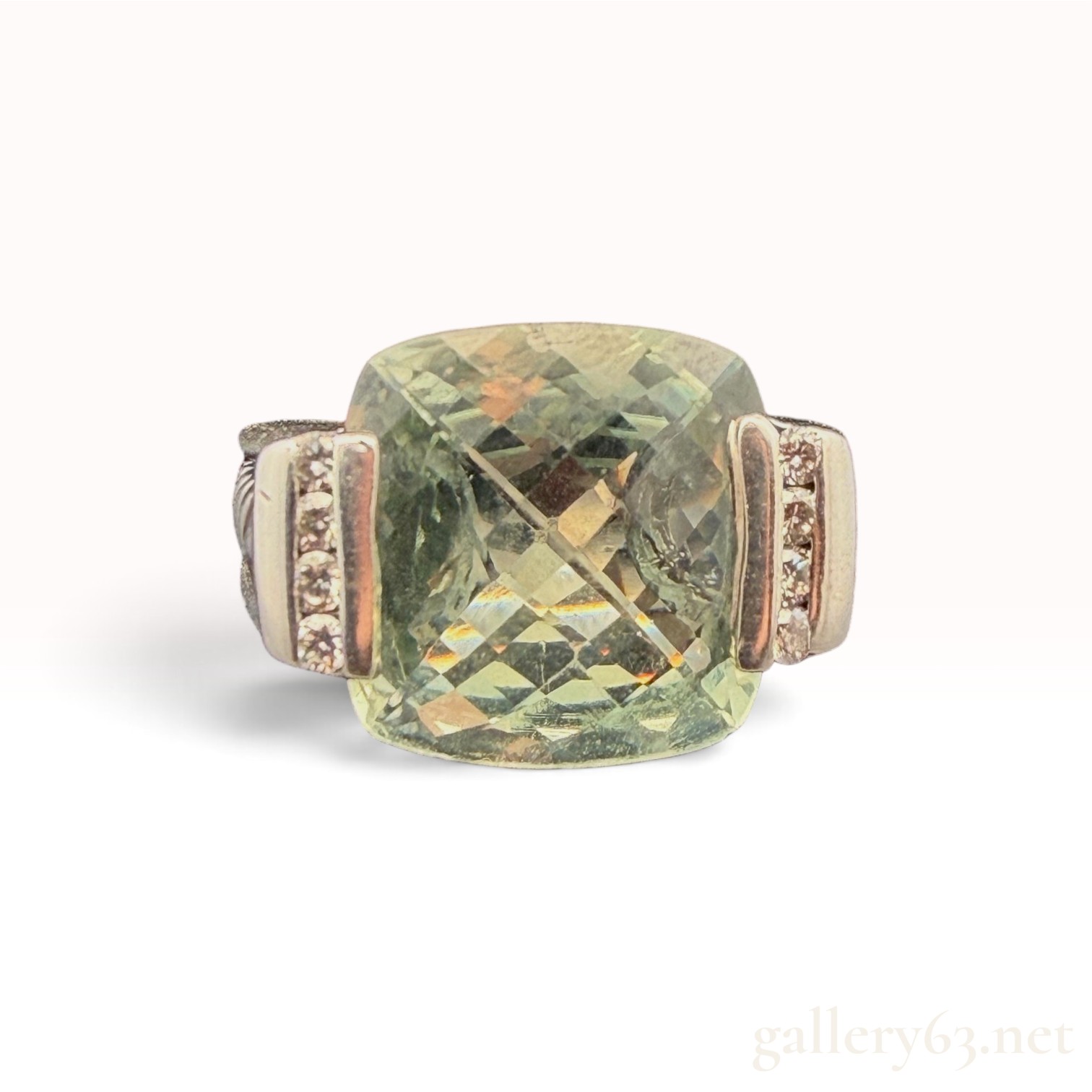 David Yurman Prasiolite Diamond Ring
