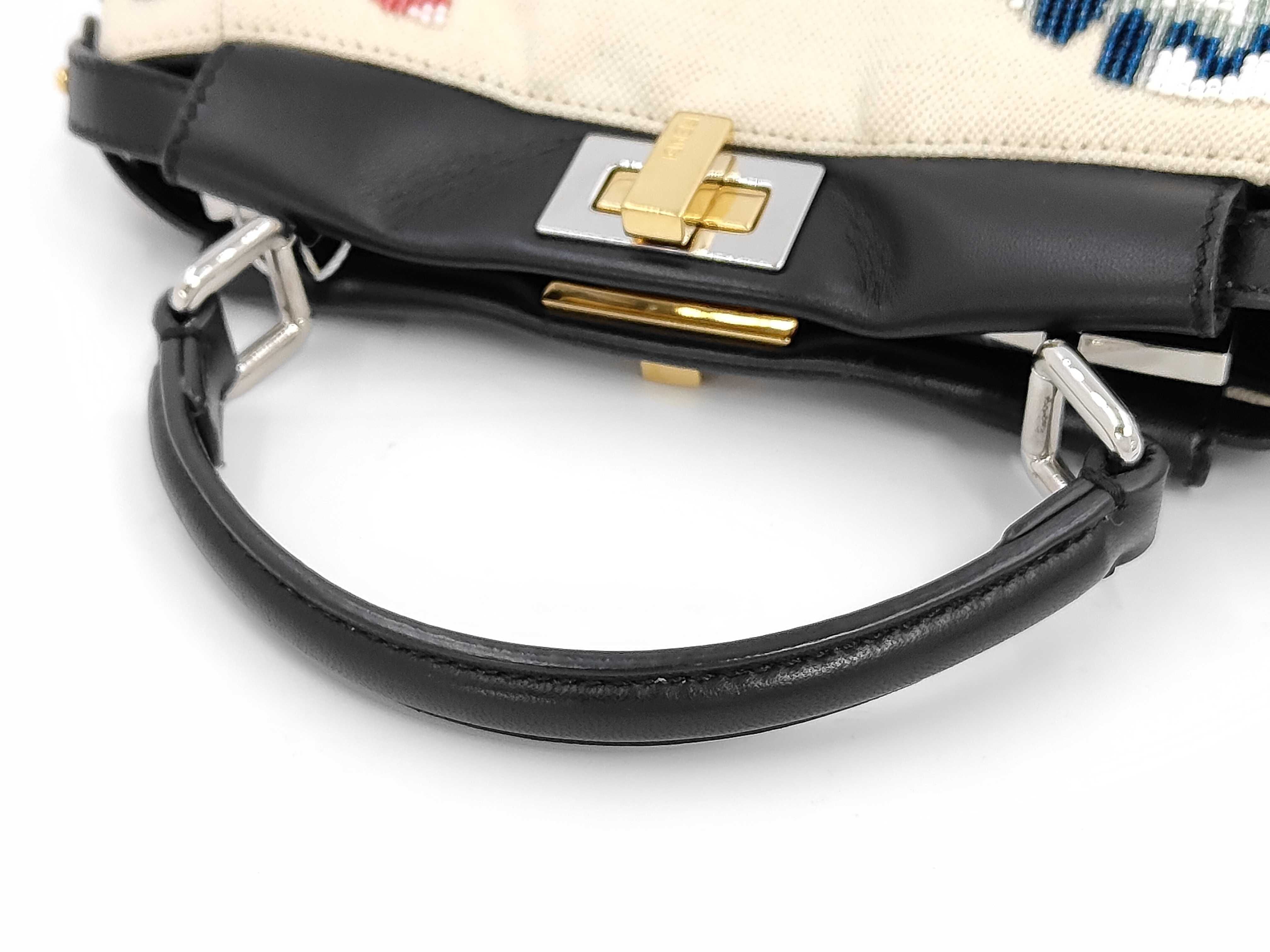 Fendi Small Beaded Tapestry Peekaboo Bag