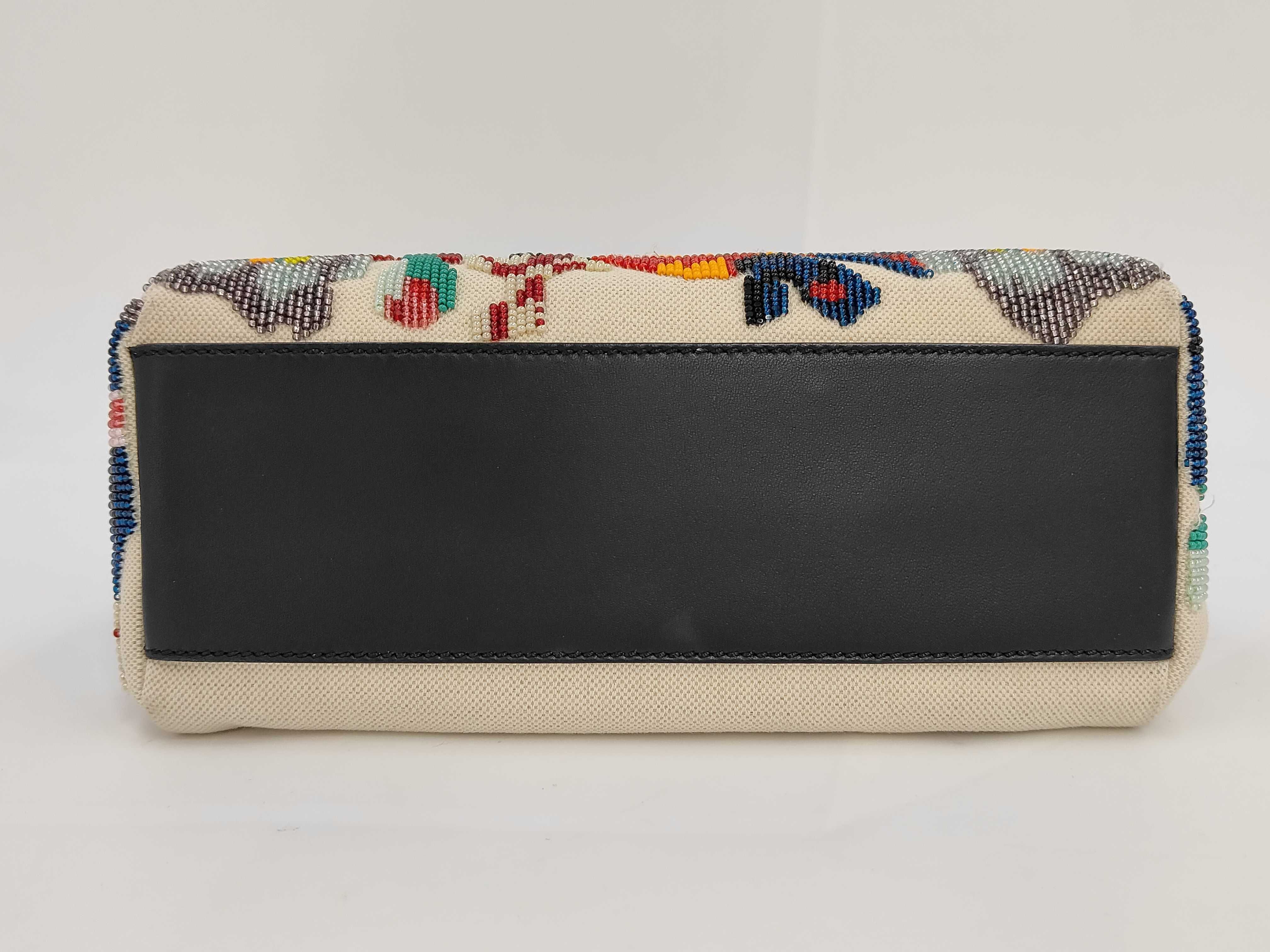 Fendi Small Beaded Tapestry Peekaboo Bag