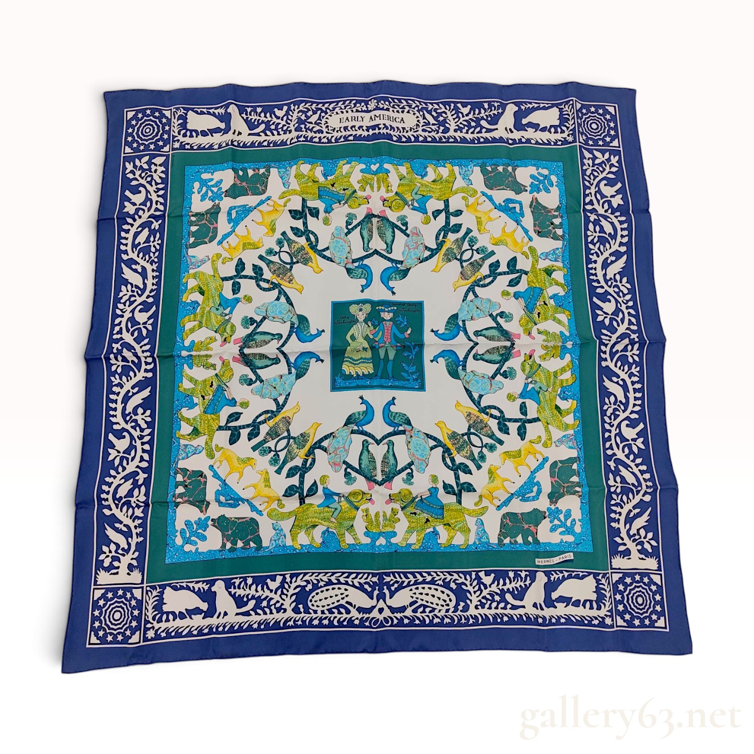 Hermes Early America Silk Scarf