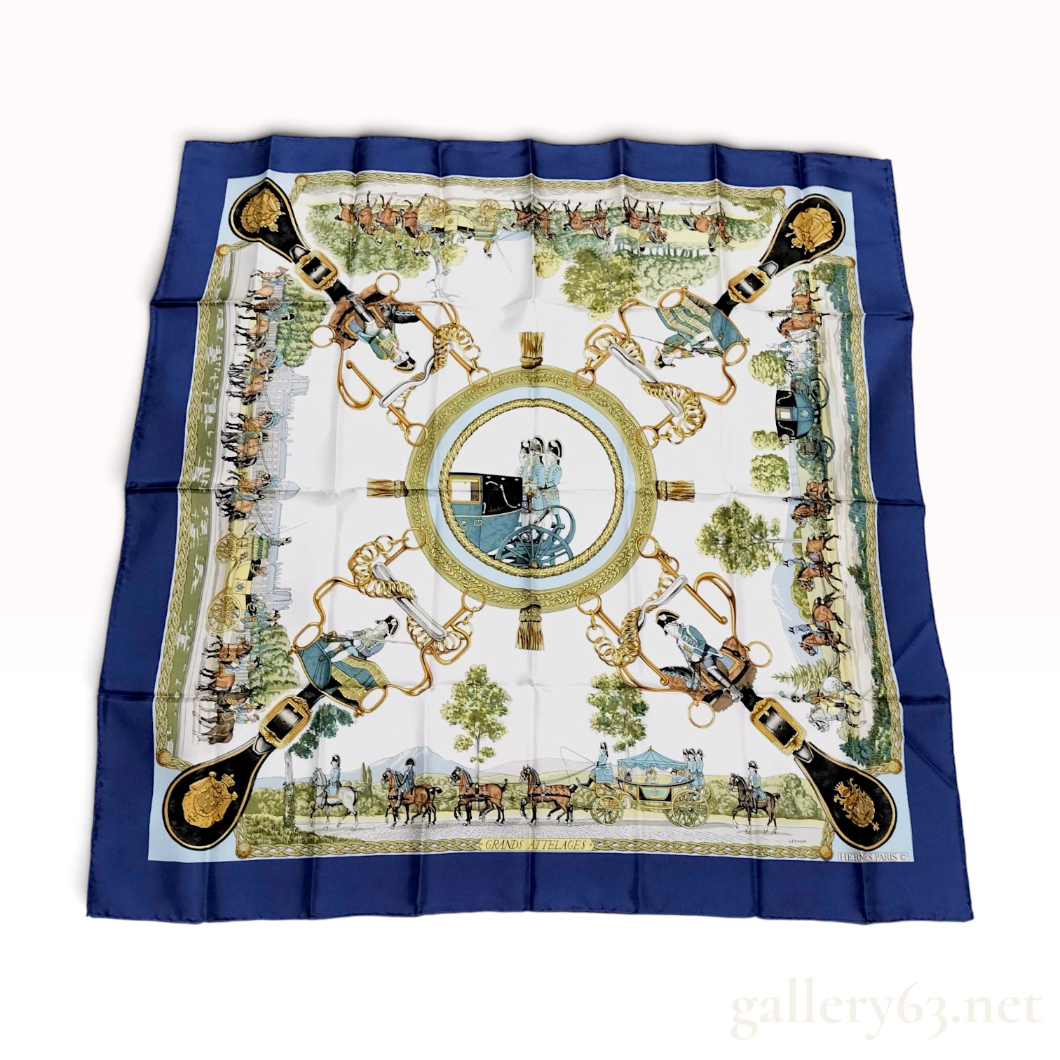 Hermes Grands Attelages Silk Scarf by Philippe Ledoux