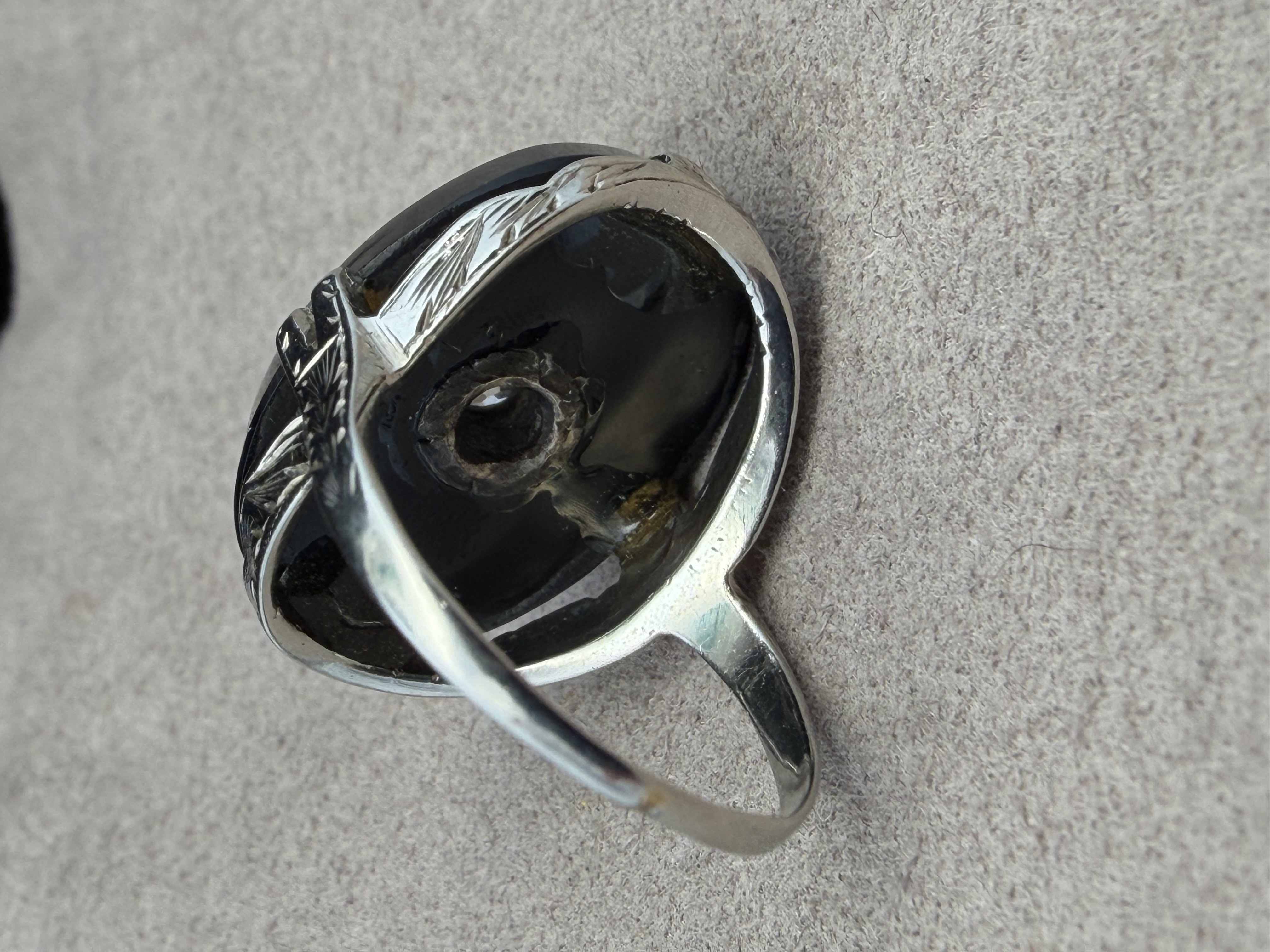 14k Art Deco Onyx Diamond Ring