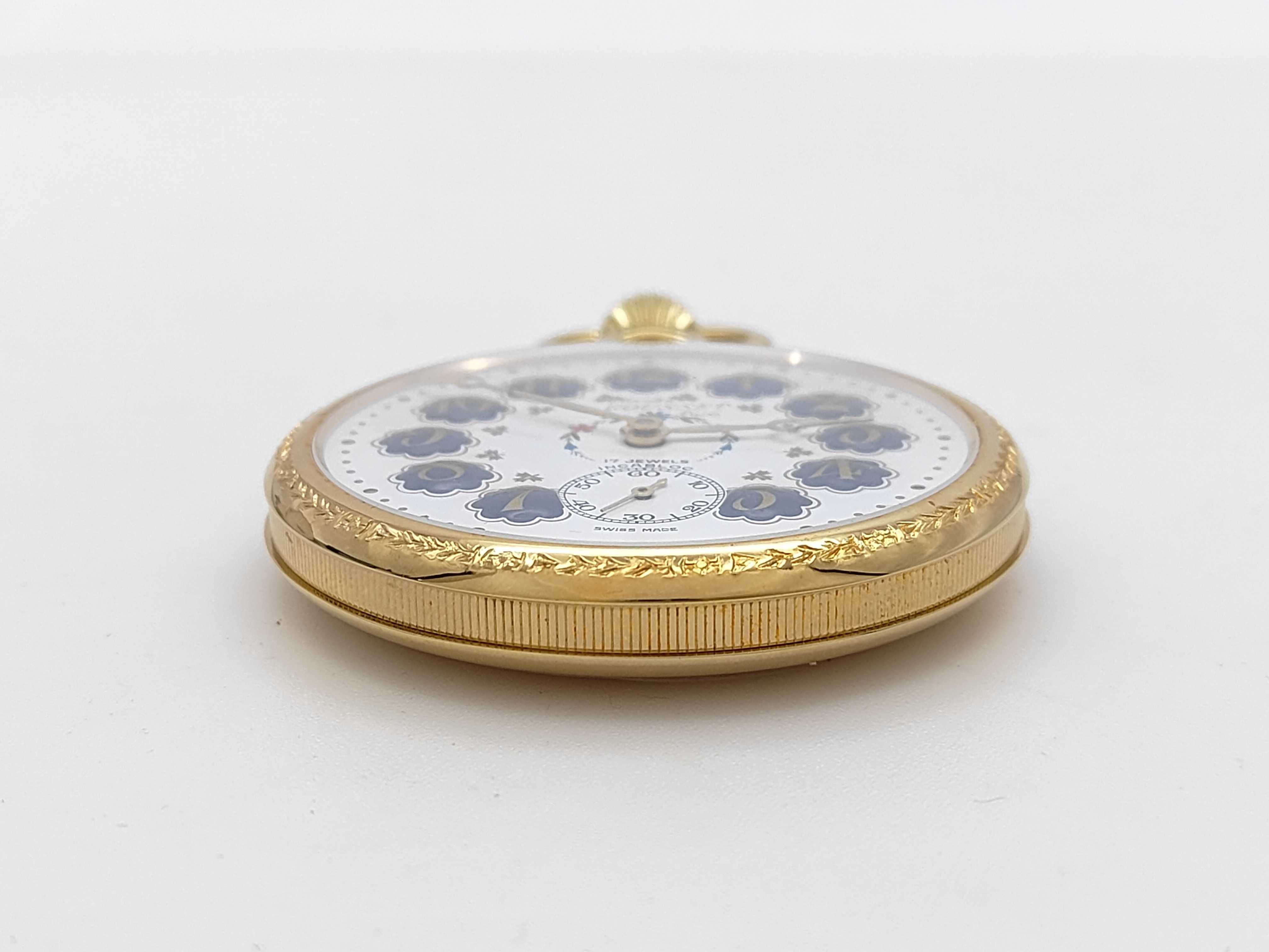 Montres Gousset Swiss 17 Jewel Manual Wind Pocket Watch with Original Box