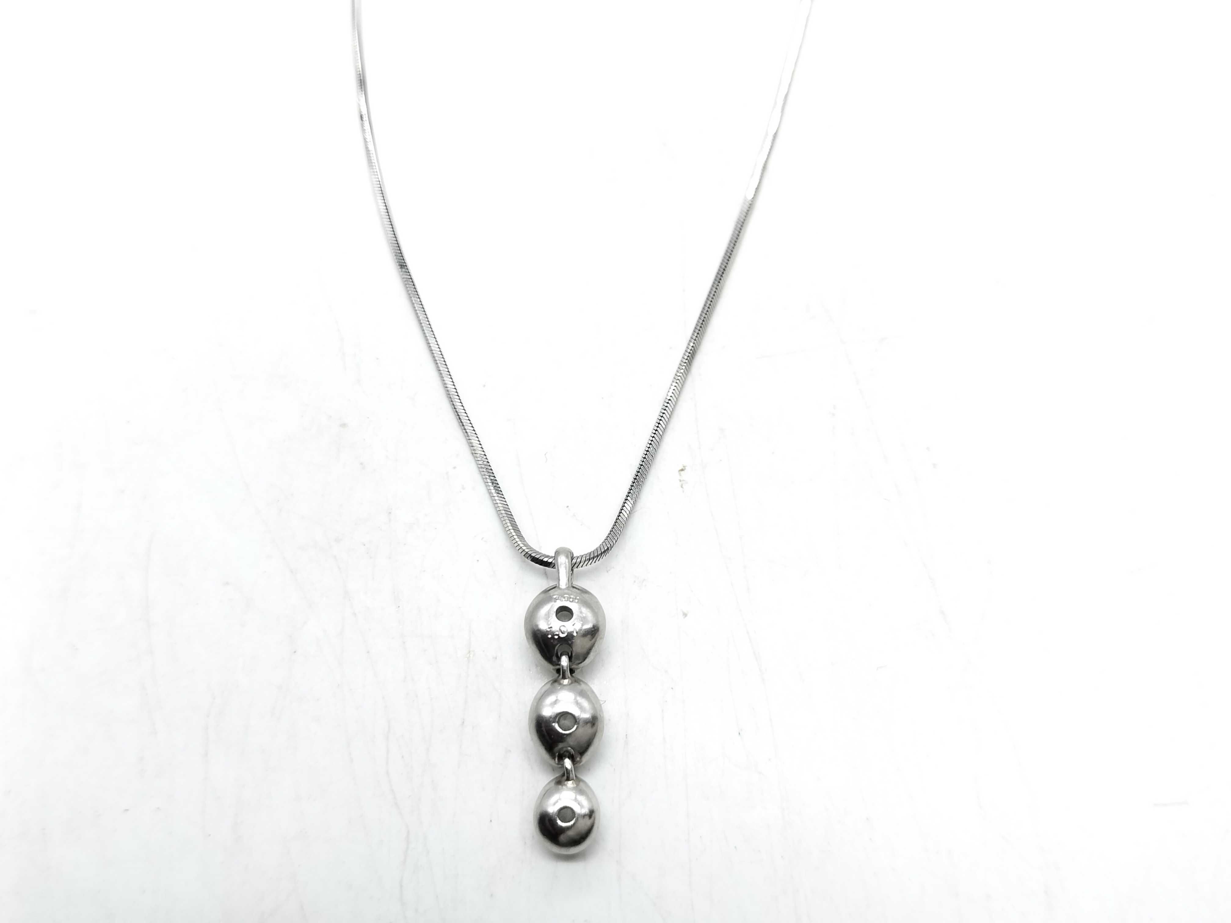 Trilogy Platinum and 1.01 Carat Diamond Three Stone Pendant Necklace