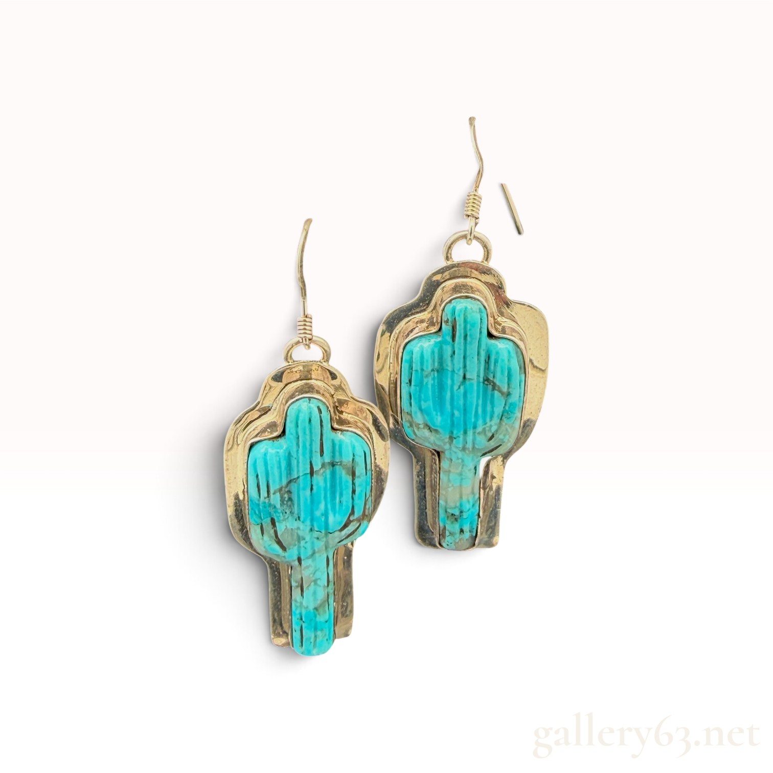 Artist Signed Native American Turquoise Earrings