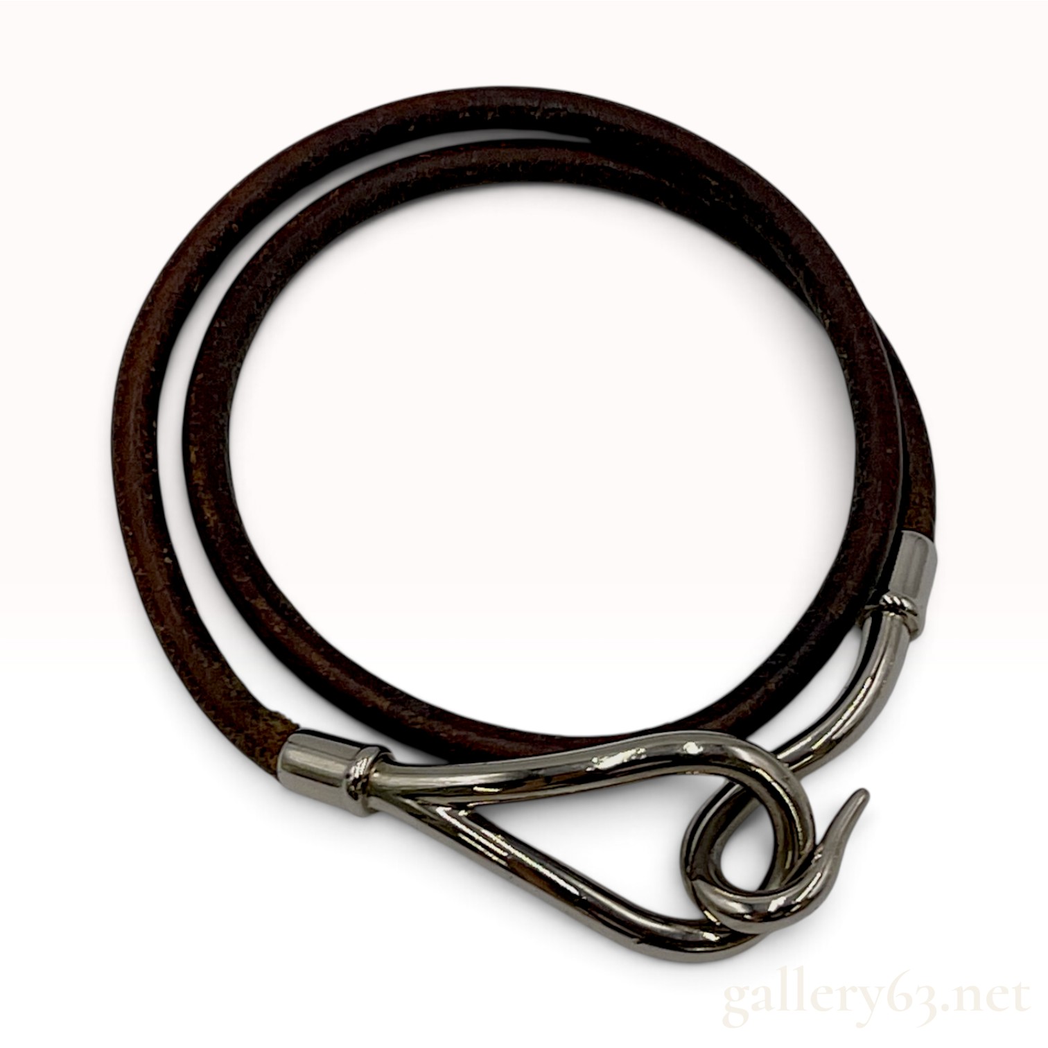 Hermes Jumbo Double Wrap Leather Bracelet