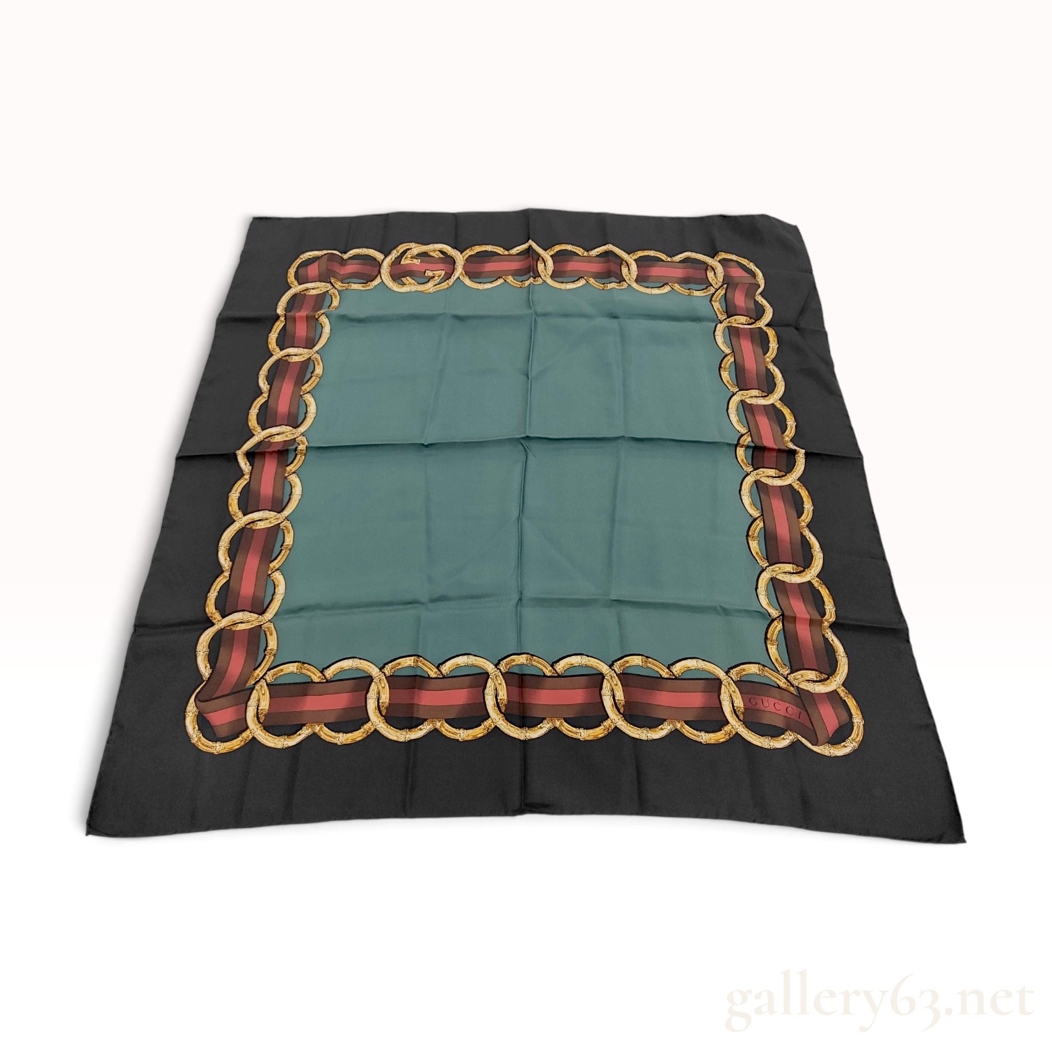 Gucci Bamboo Chain and Web Stripe Silk Scarf