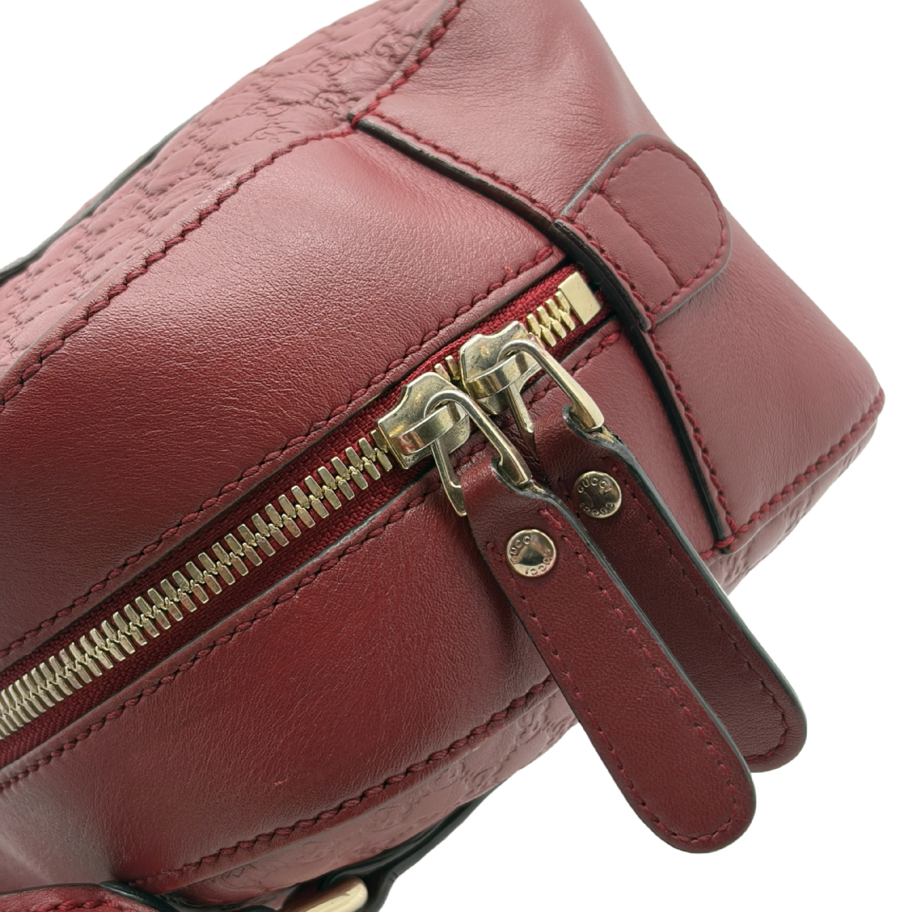 Gucci Red Microguccissima Leather Bree Dome Satchel