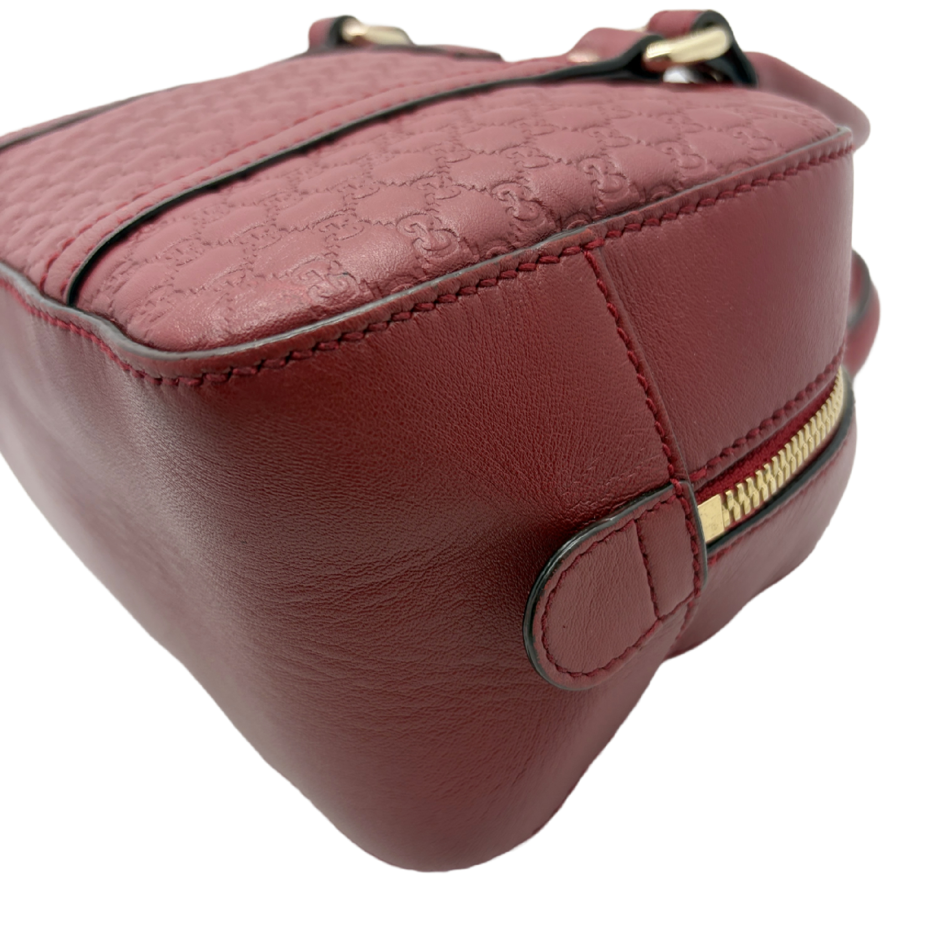 Gucci Red Microguccissima Leather Bree Dome Satchel